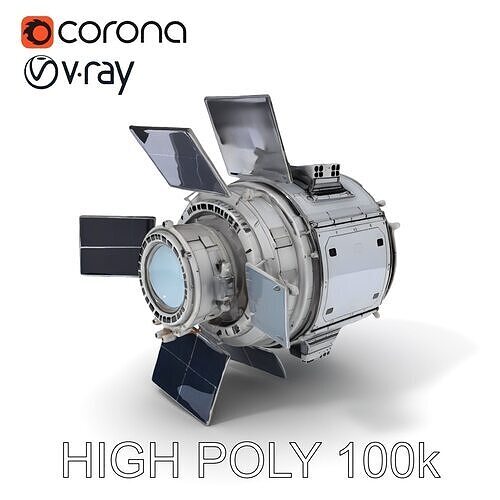 Space Satellite Module D Model Pack Low-poly 3D model