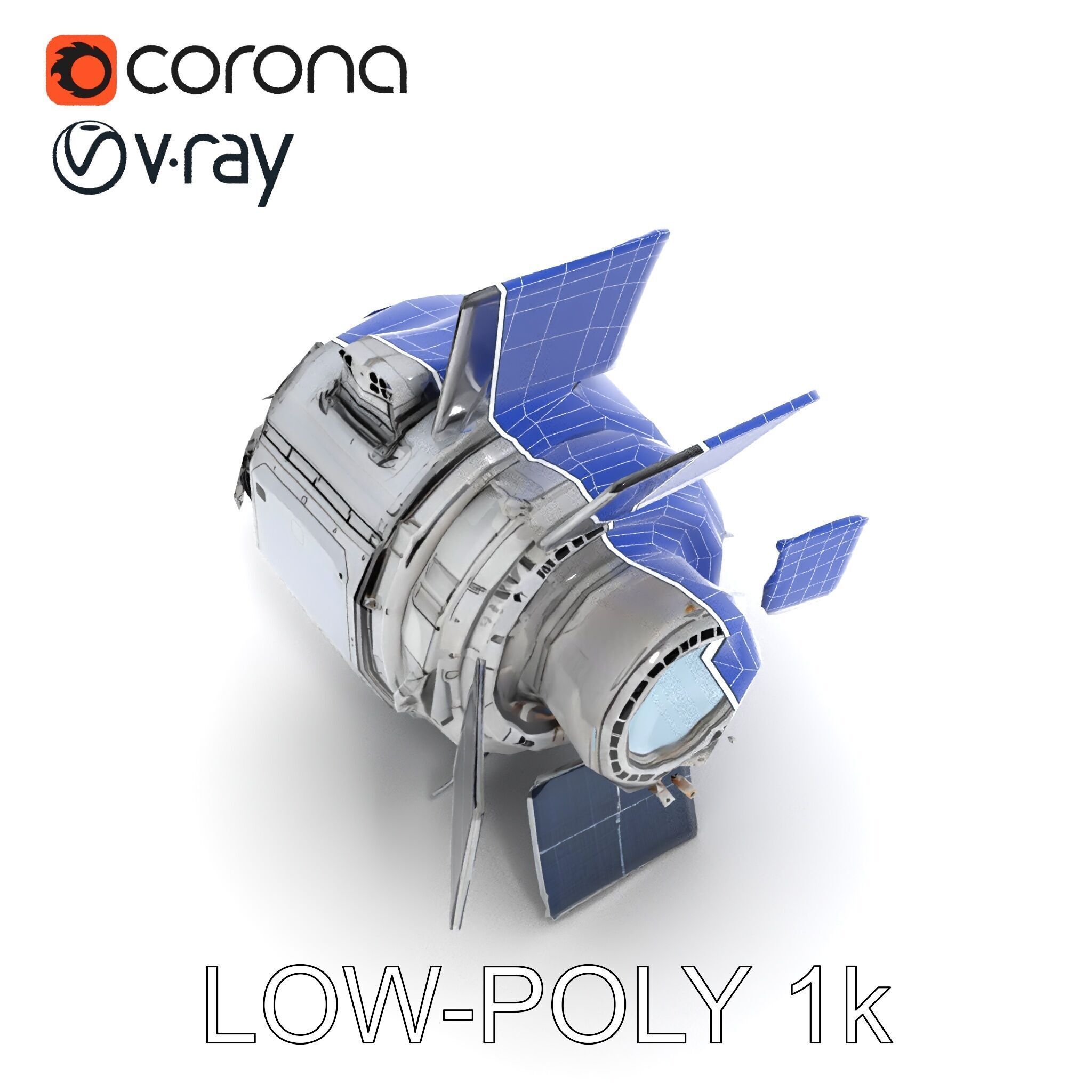 Space Satellite Module D Model Pack Low-poly 3D model_7