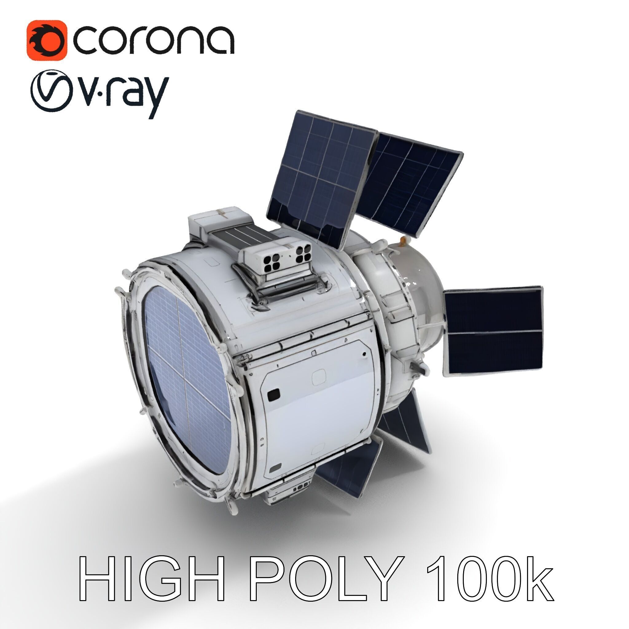 Space Satellite Module D Model Pack Low-poly 3D model_10
