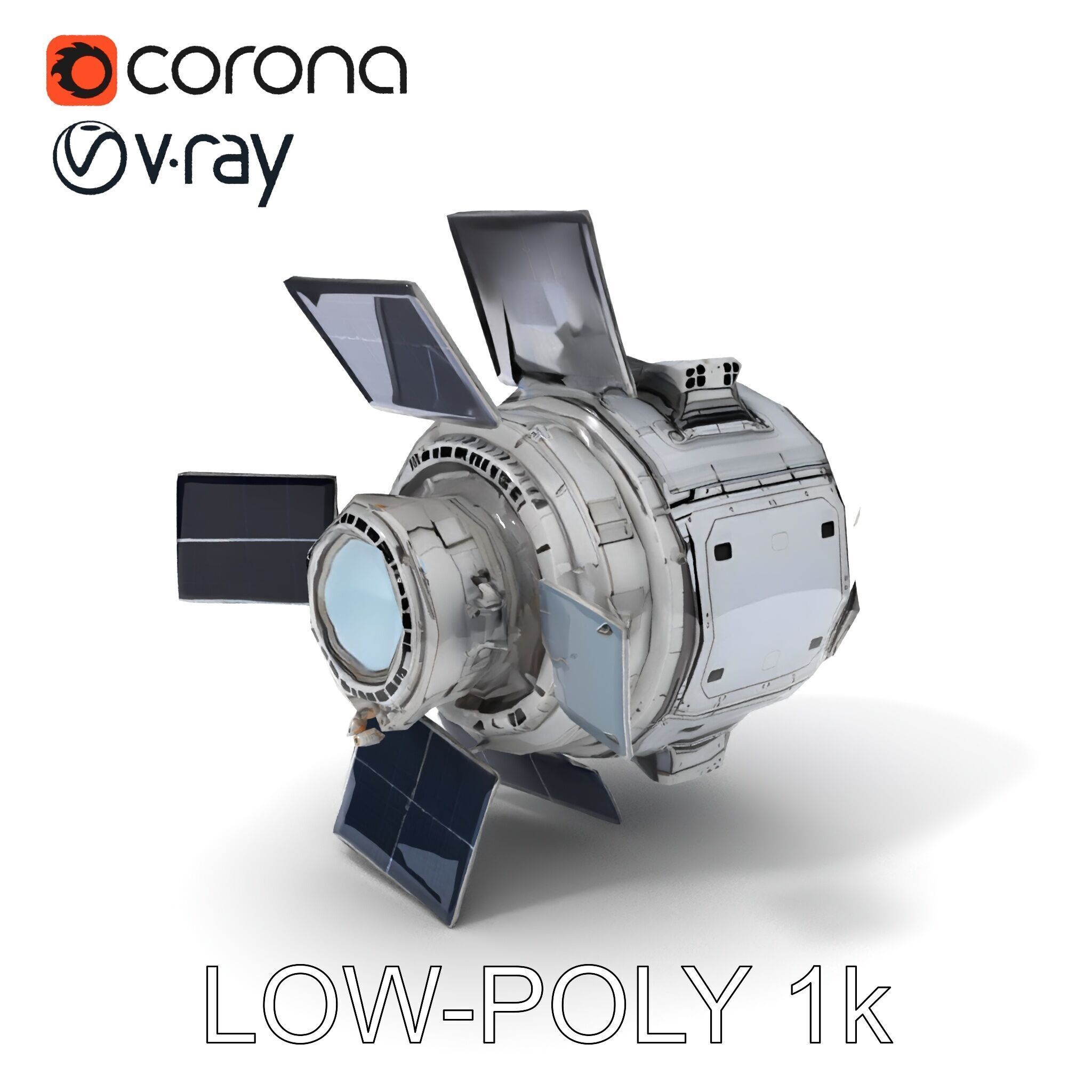 Space Satellite Module D Model Pack Low-poly 3D model_9