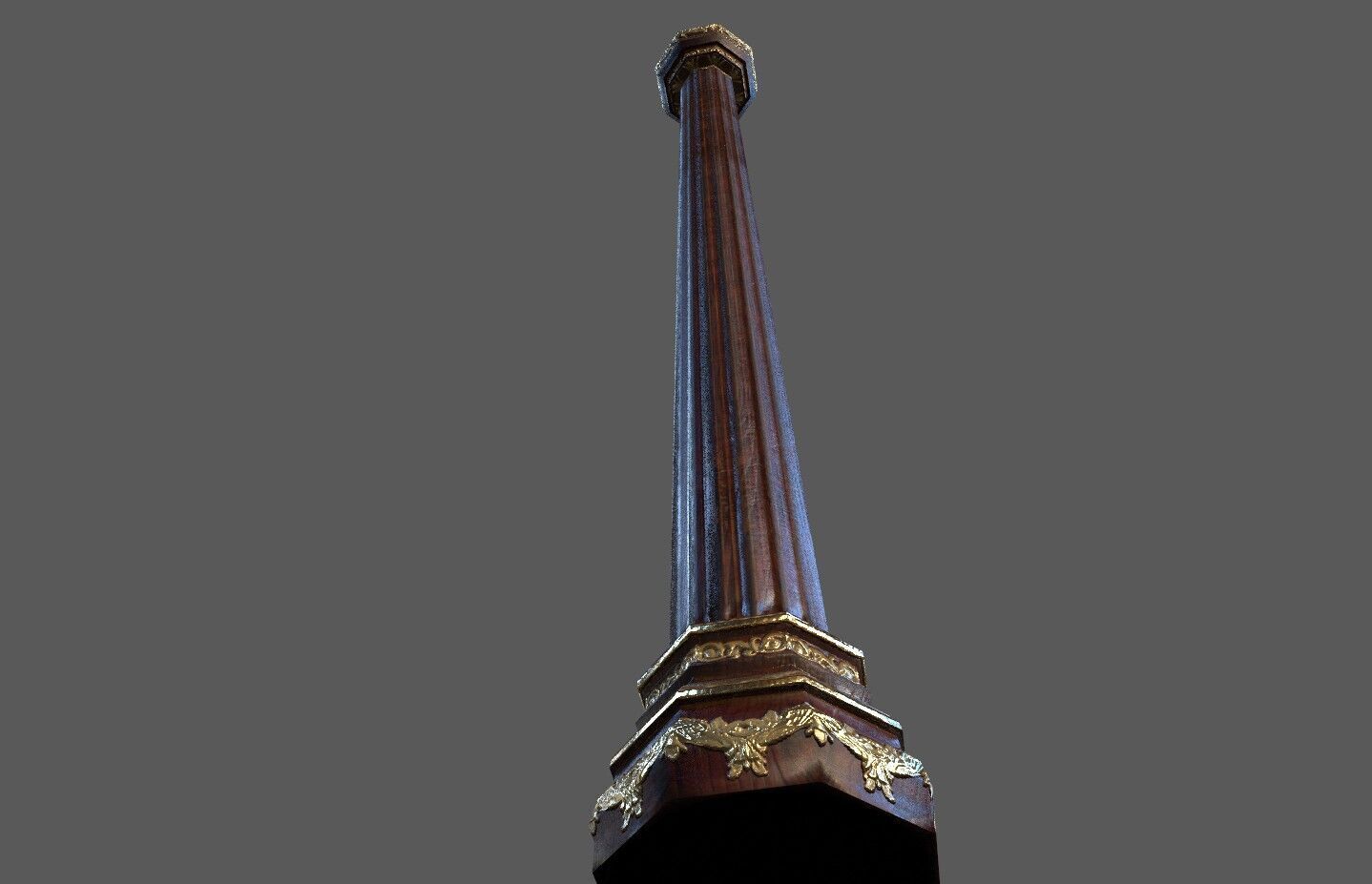 old wood column Low-poly 3D model_3
