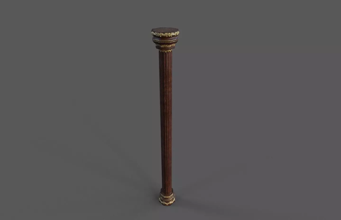 old wood column Low-poly 3D model_0