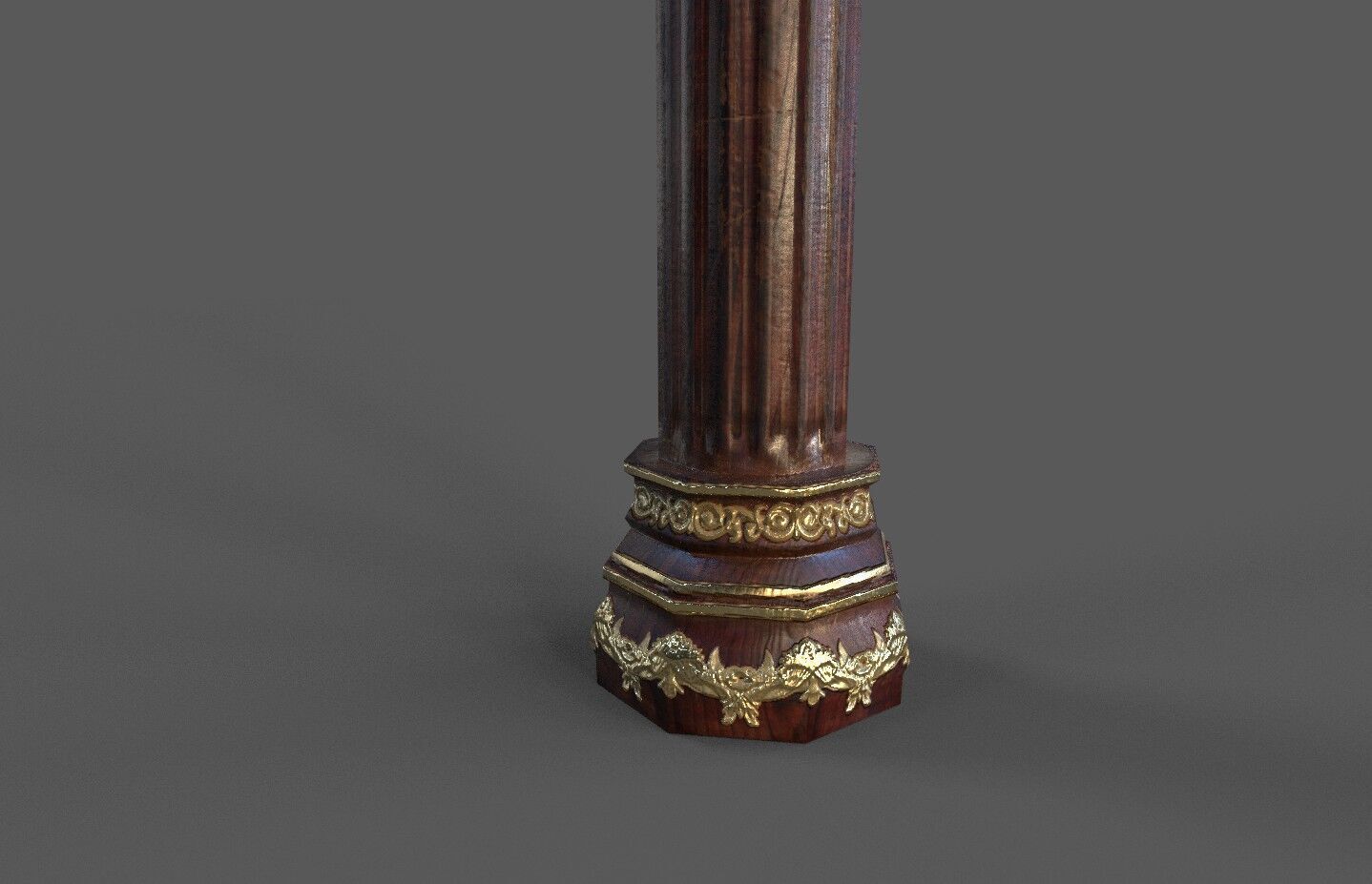 old wood column Low-poly 3D model_2