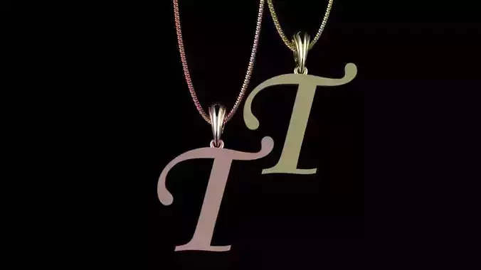 Letter T NECKLACE 3D print model