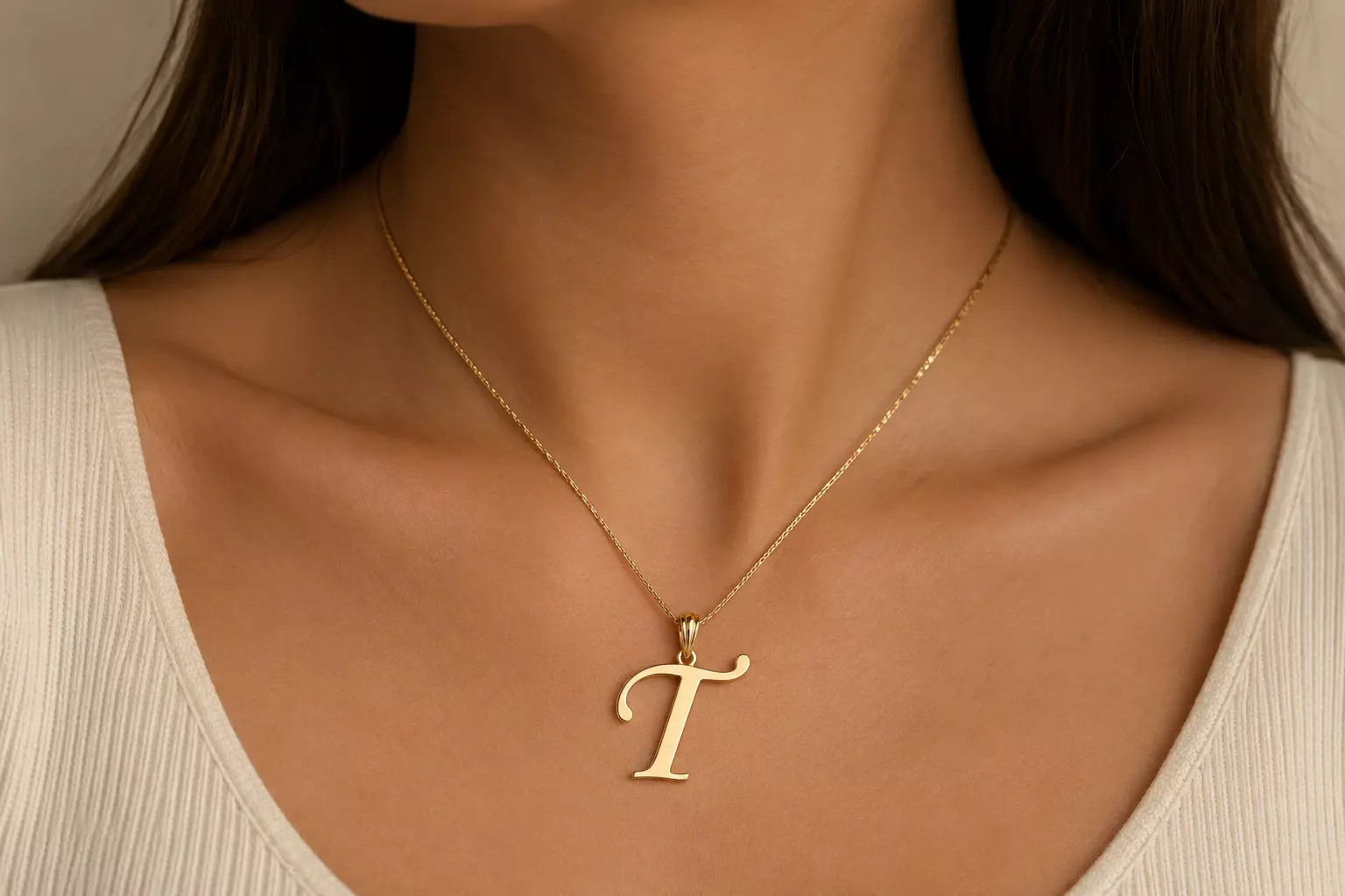 Letter T NECKLACE 3D print model