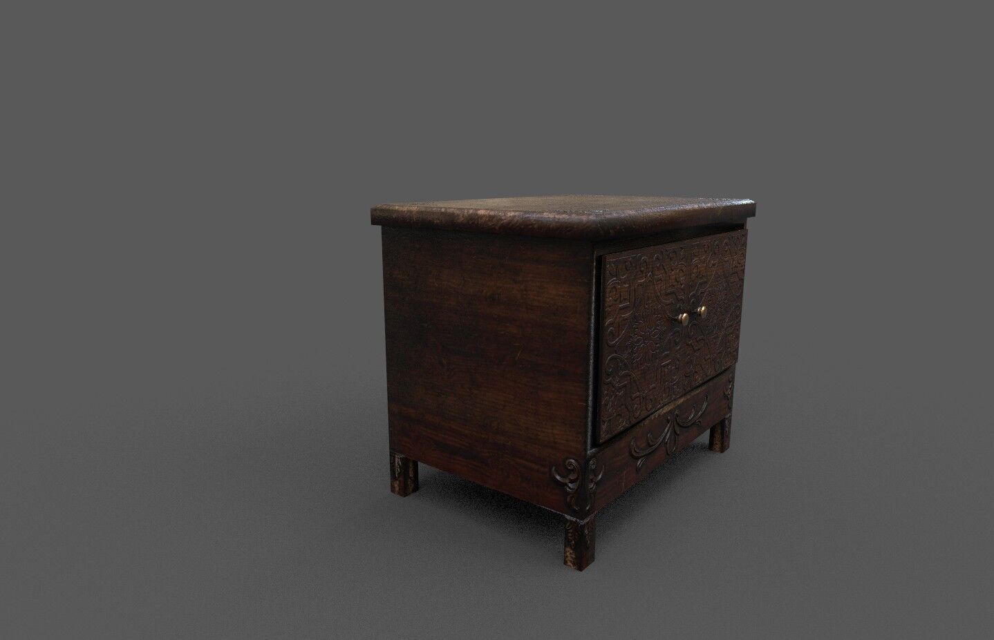 old furniture Low-poly 3D model_1