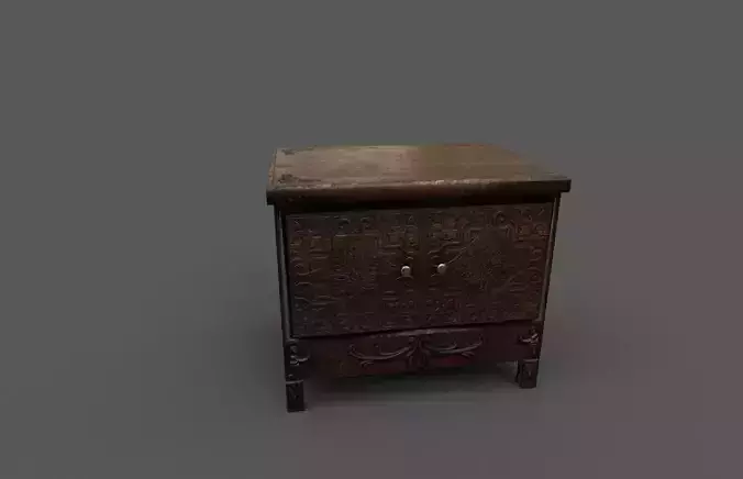 old furniture Low-poly 3D model old furniture Low-poly 3D model