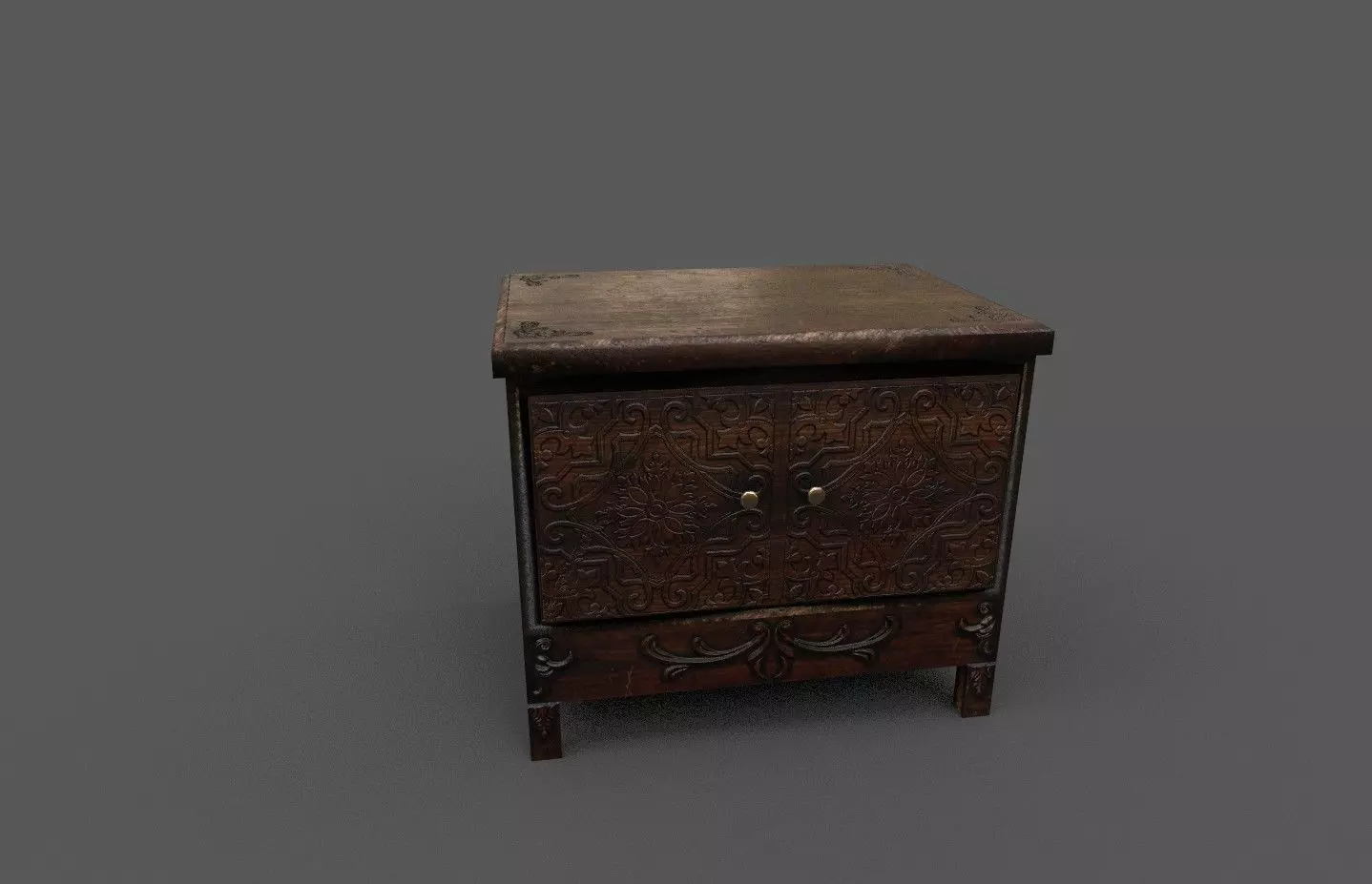 old furniture Low-poly 3D model_0