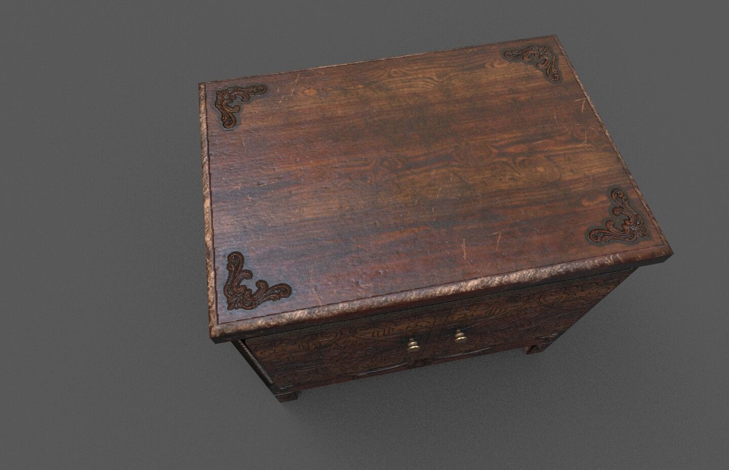 old furniture Low-poly 3D model_4