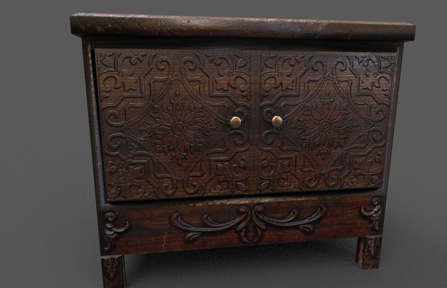 old furniture Low-poly 3D model_3