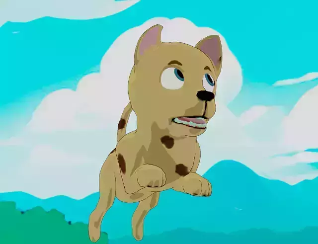 cartoon style puppy Rigged