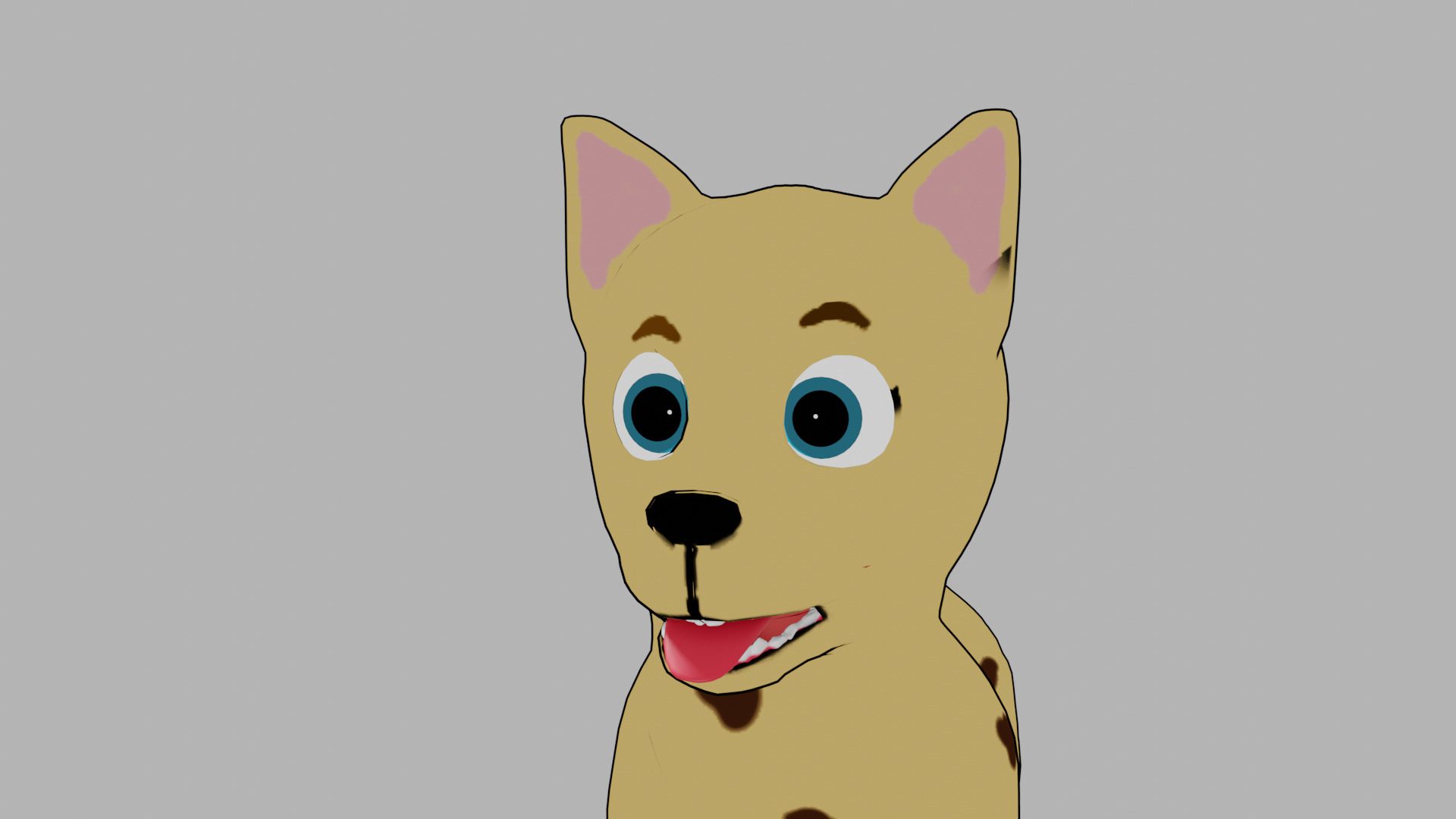 cartoon style puppy Rigged 3D model_1