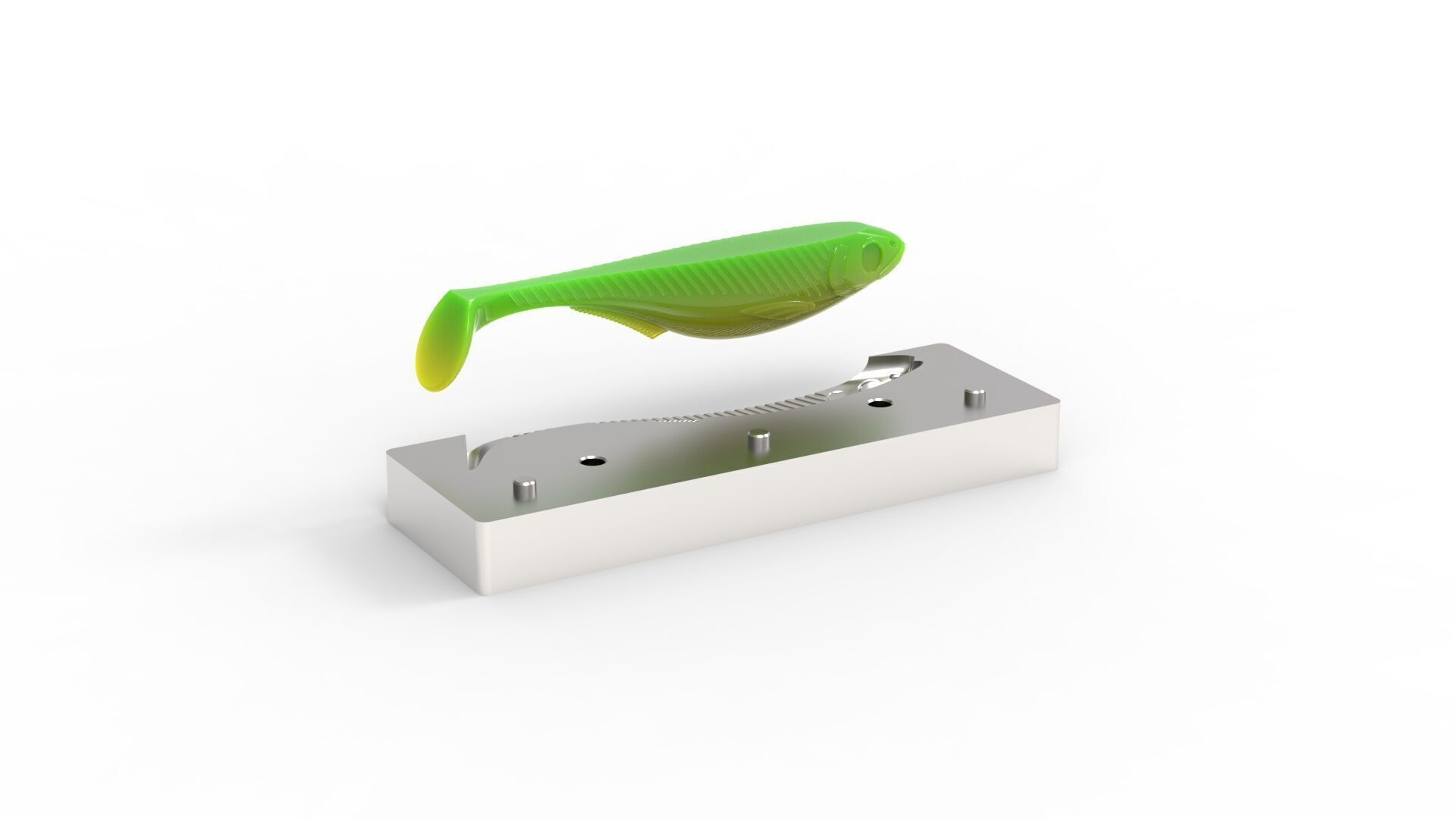 Open pour mold for swimbait 150mm 3D print model_15