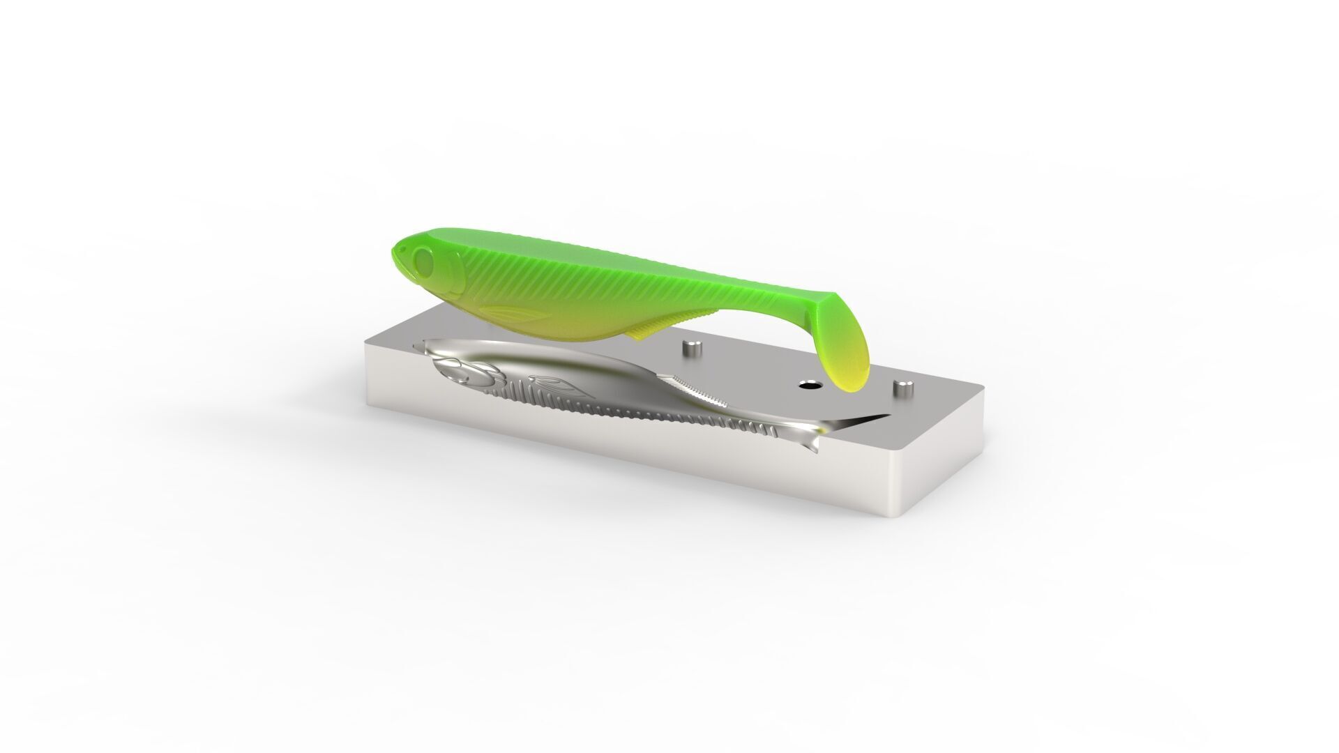 Open pour mold for swimbait 150mm 3D print model_12