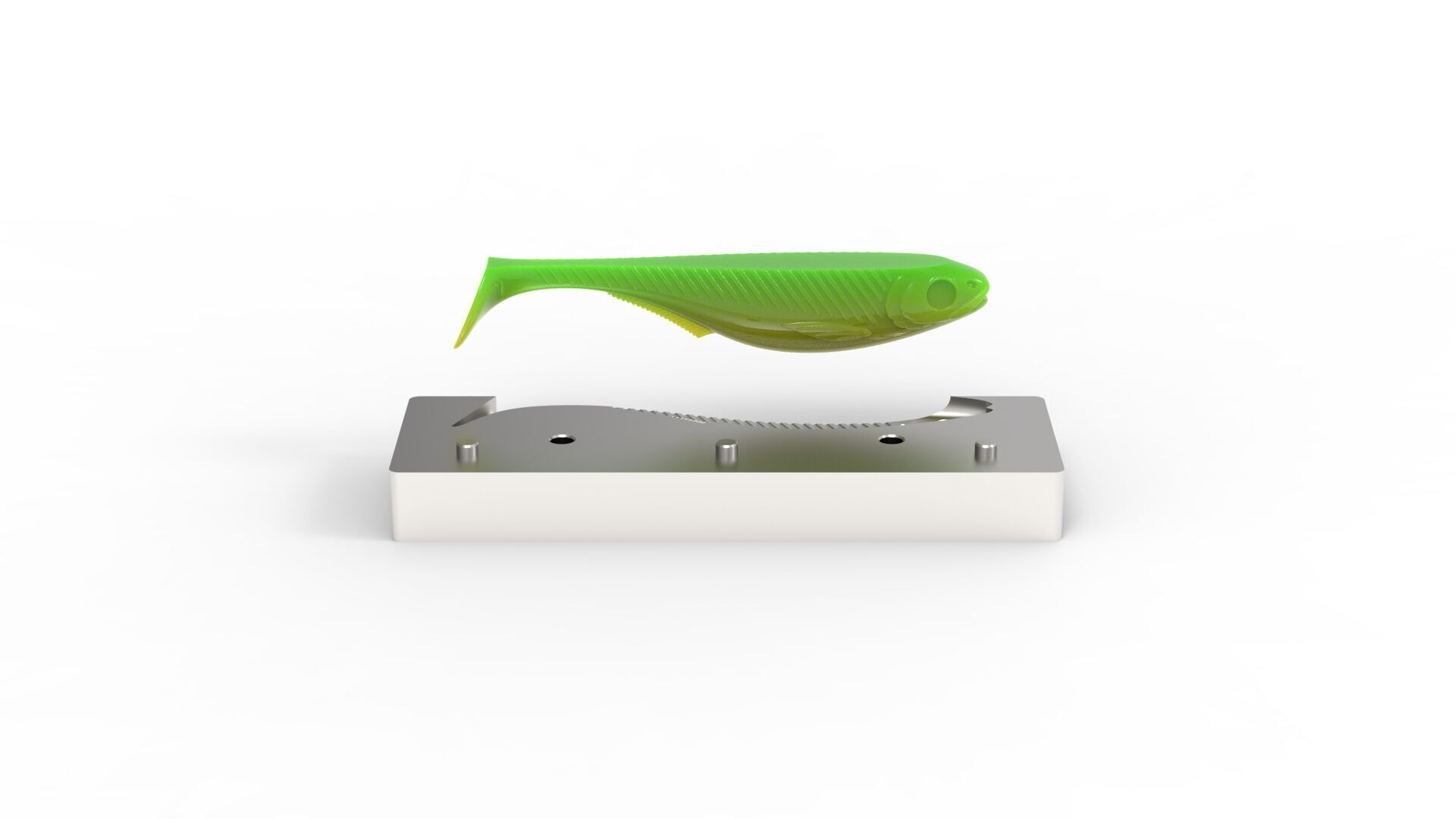 Open pour mold for swimbait 150mm 3D print model_8