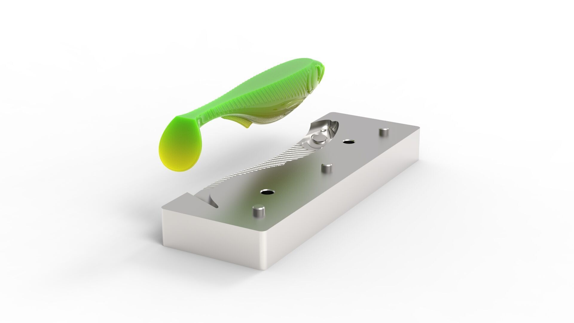 Open pour mold for swimbait 150mm 3D print model_9