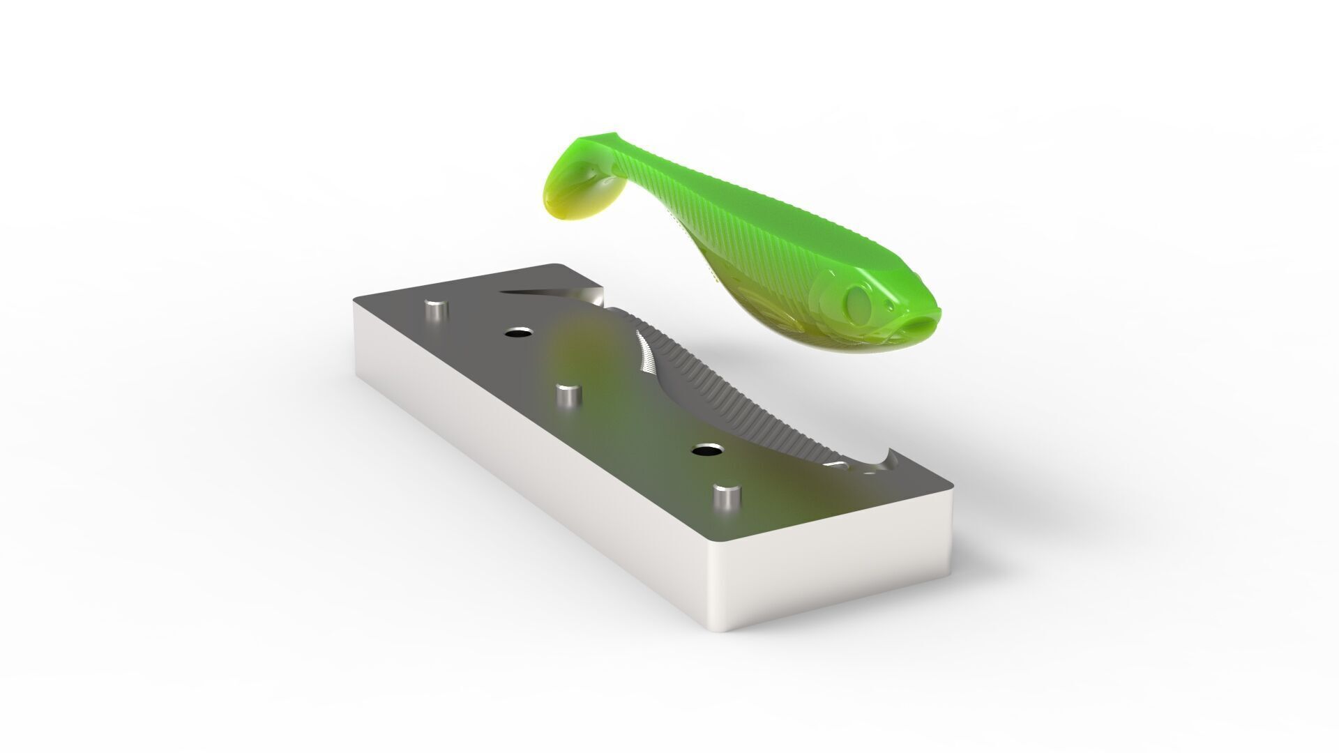 Open pour mold for swimbait 150mm 3D print model_6