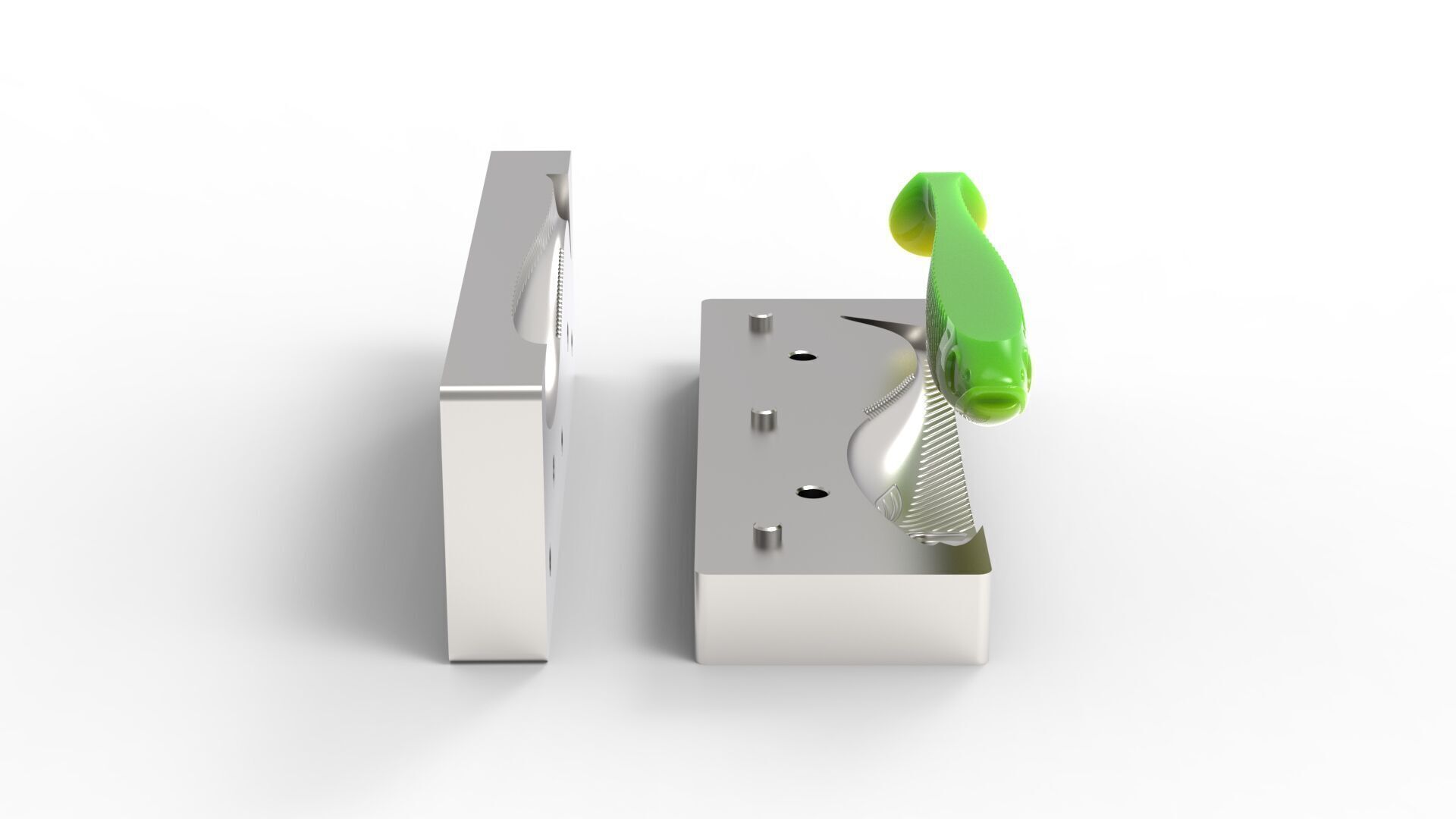 Open pour mold for swimbait 150mm 3D print model_4