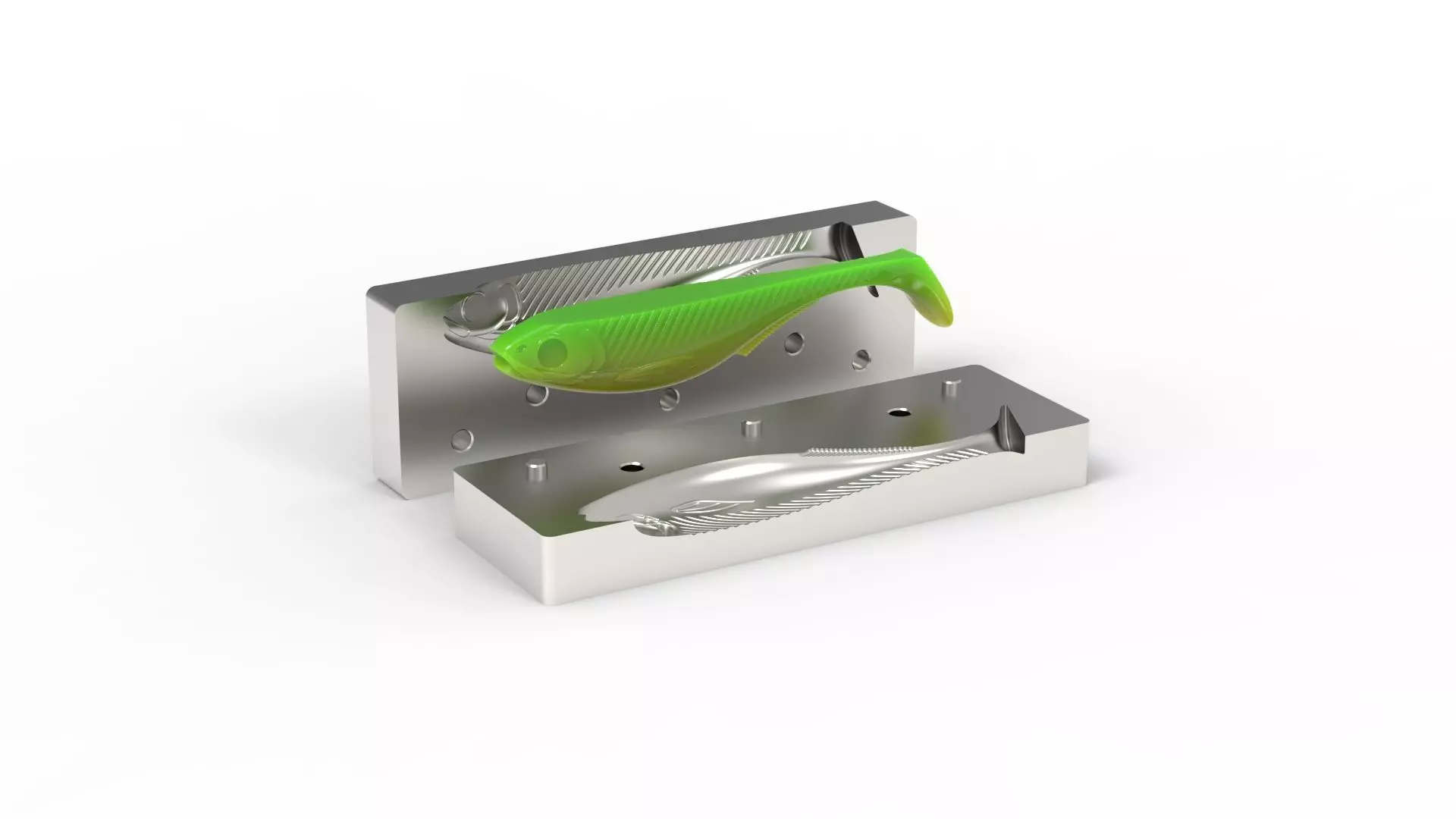 Open pour mold for swimbait 150mm 3D print model_0