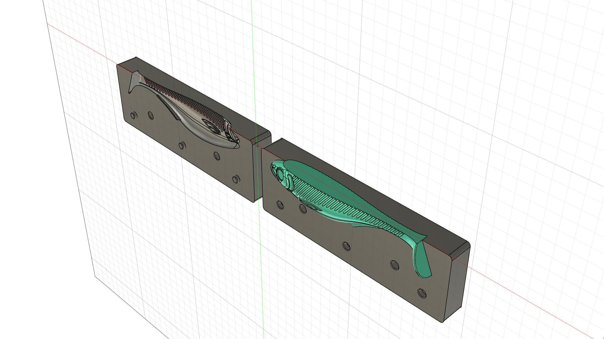 Open pour mold for swimbait 150mm 3D print model_25