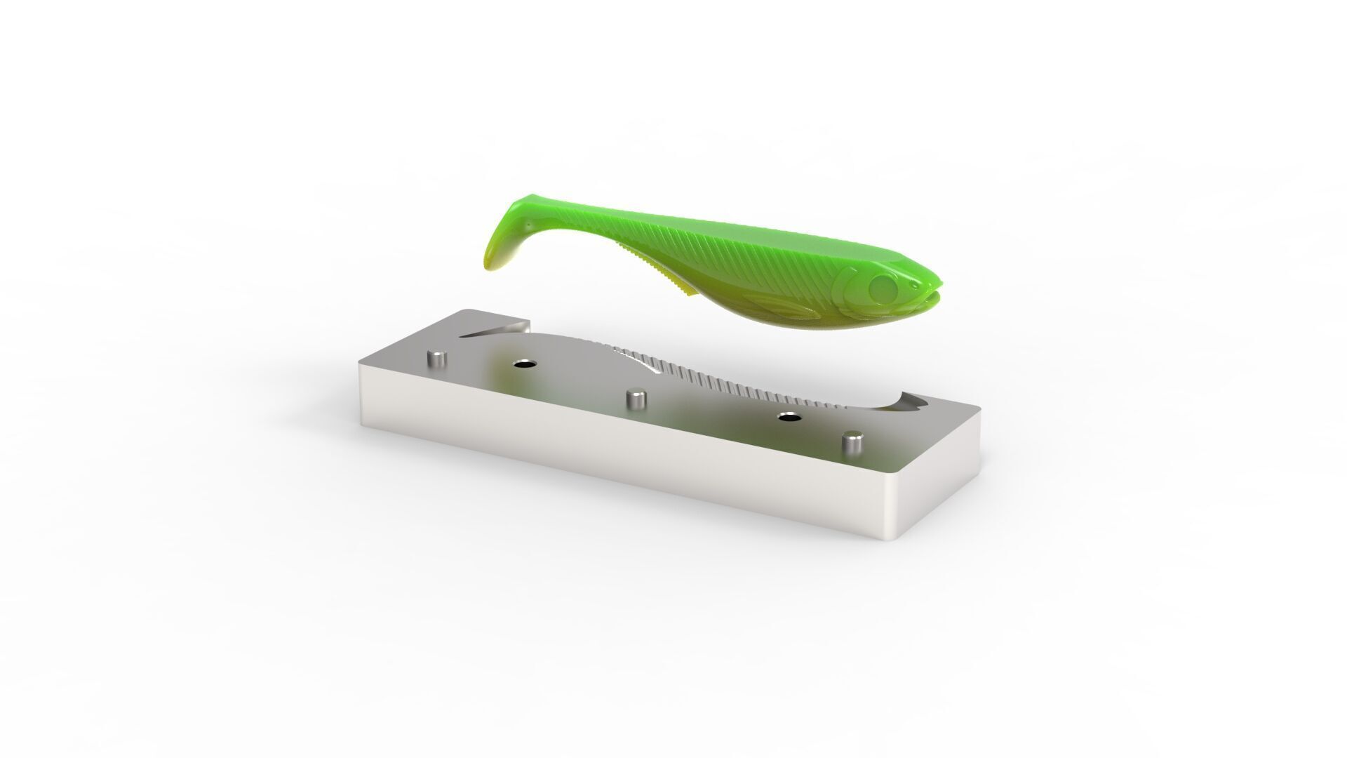 Open pour mold for swimbait 150mm 3D print model_7