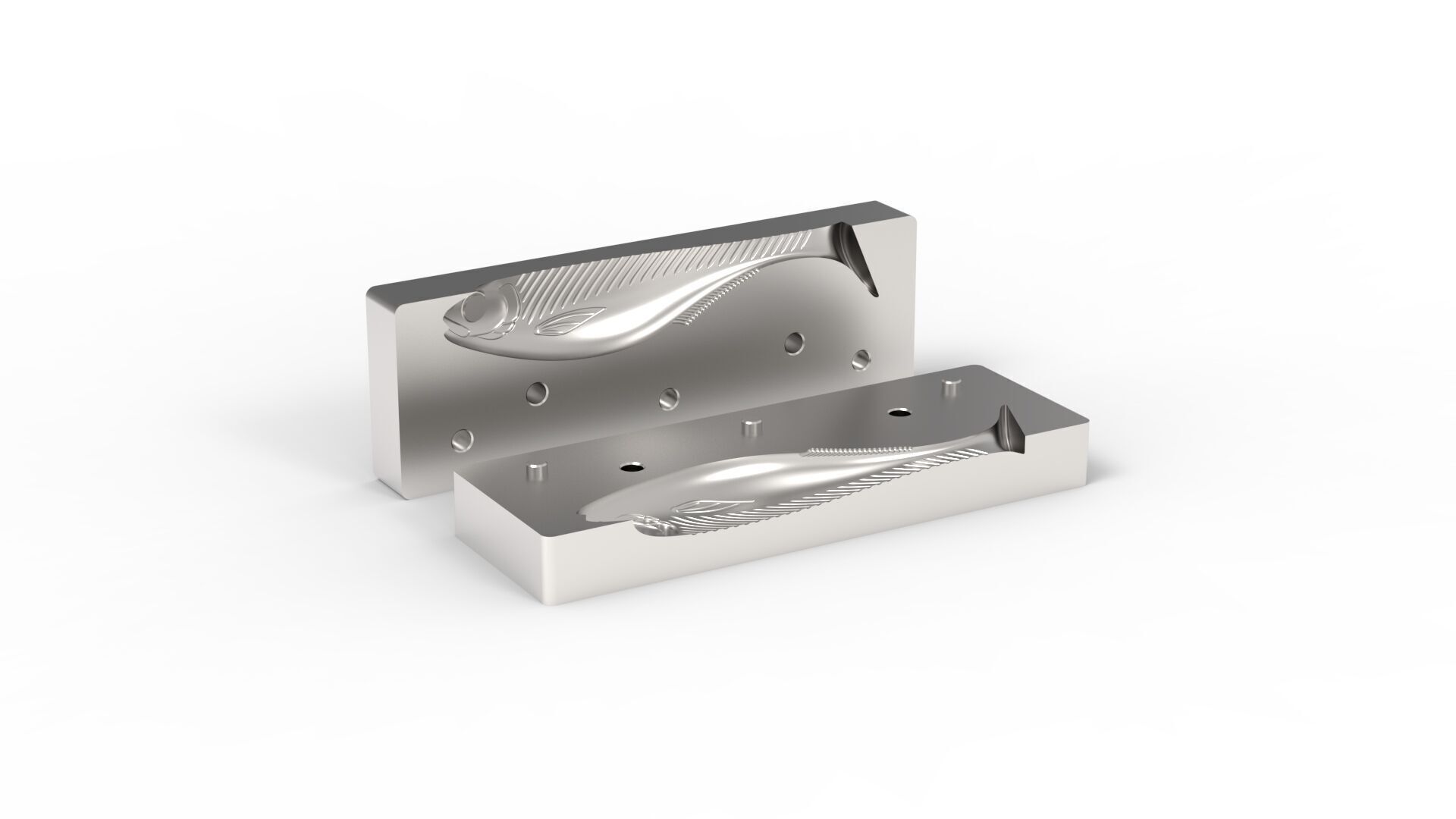 Open pour mold for swimbait 150mm 3D print model_1