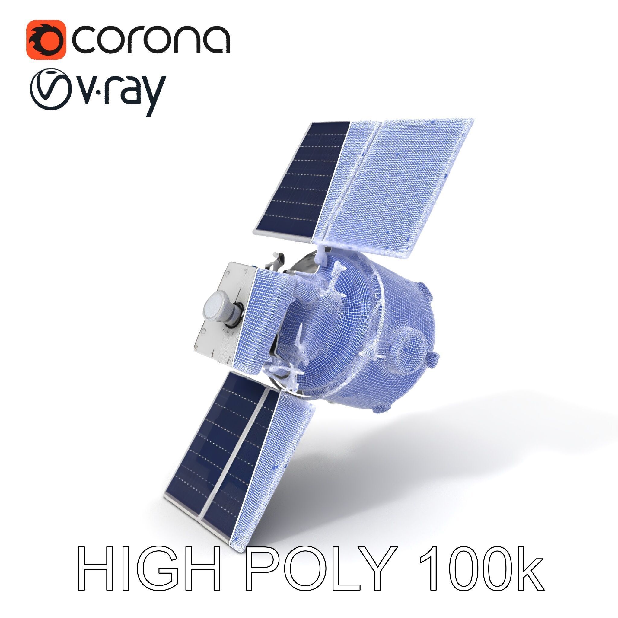 Realistic Satellite Model Pack Low-poly 3D model_3