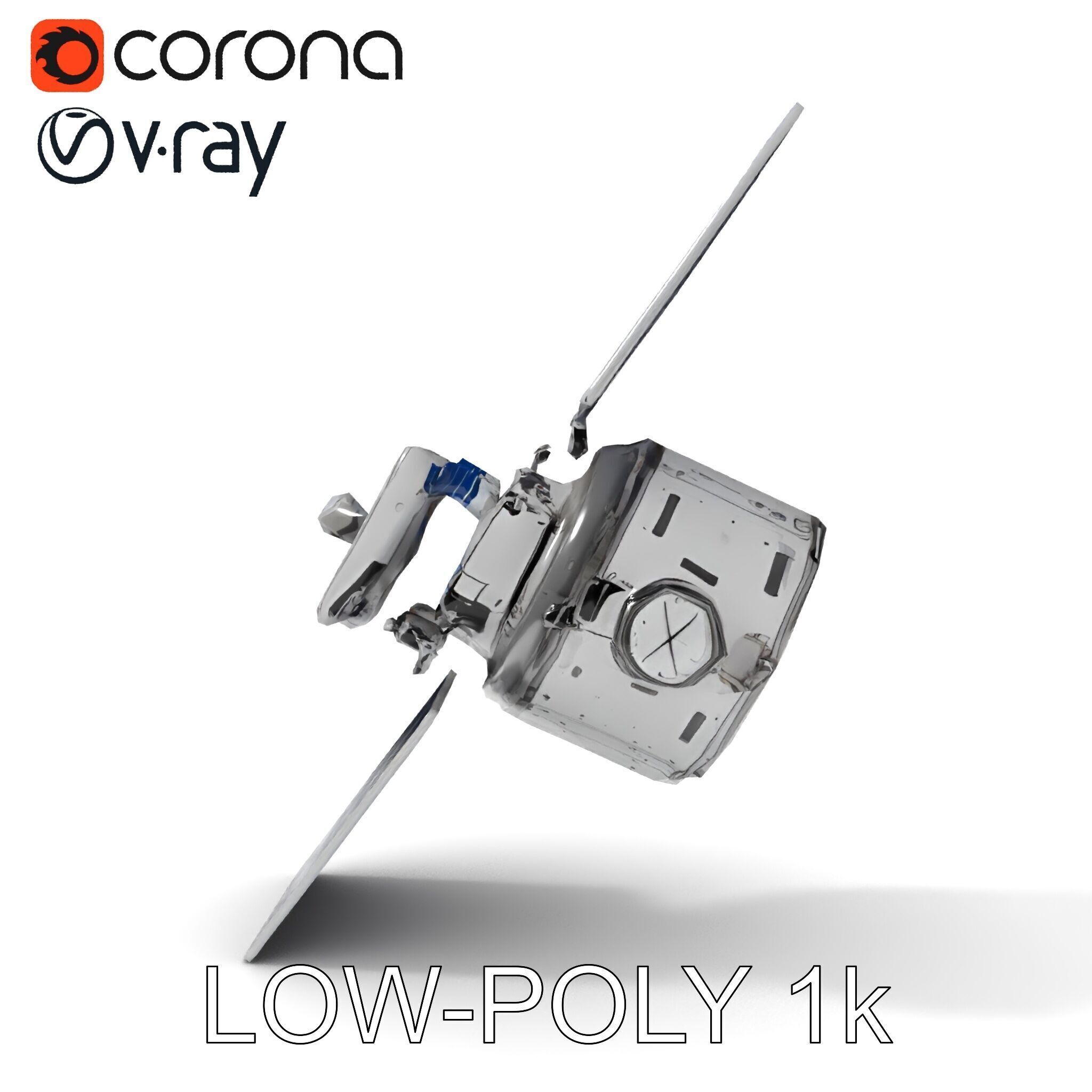 Realistic Satellite Model Pack Low-poly 3D model_29