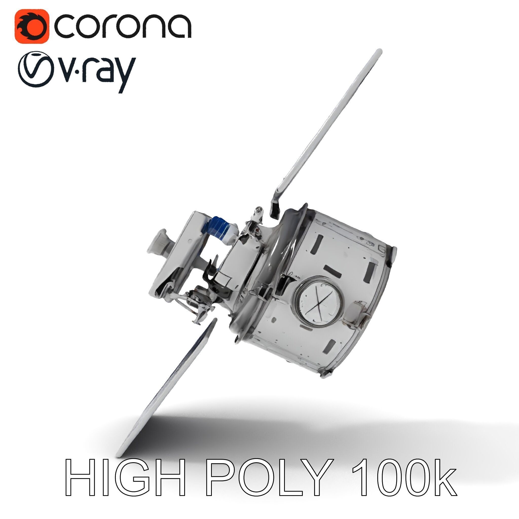 Realistic Satellite Model Pack Low-poly 3D model_24