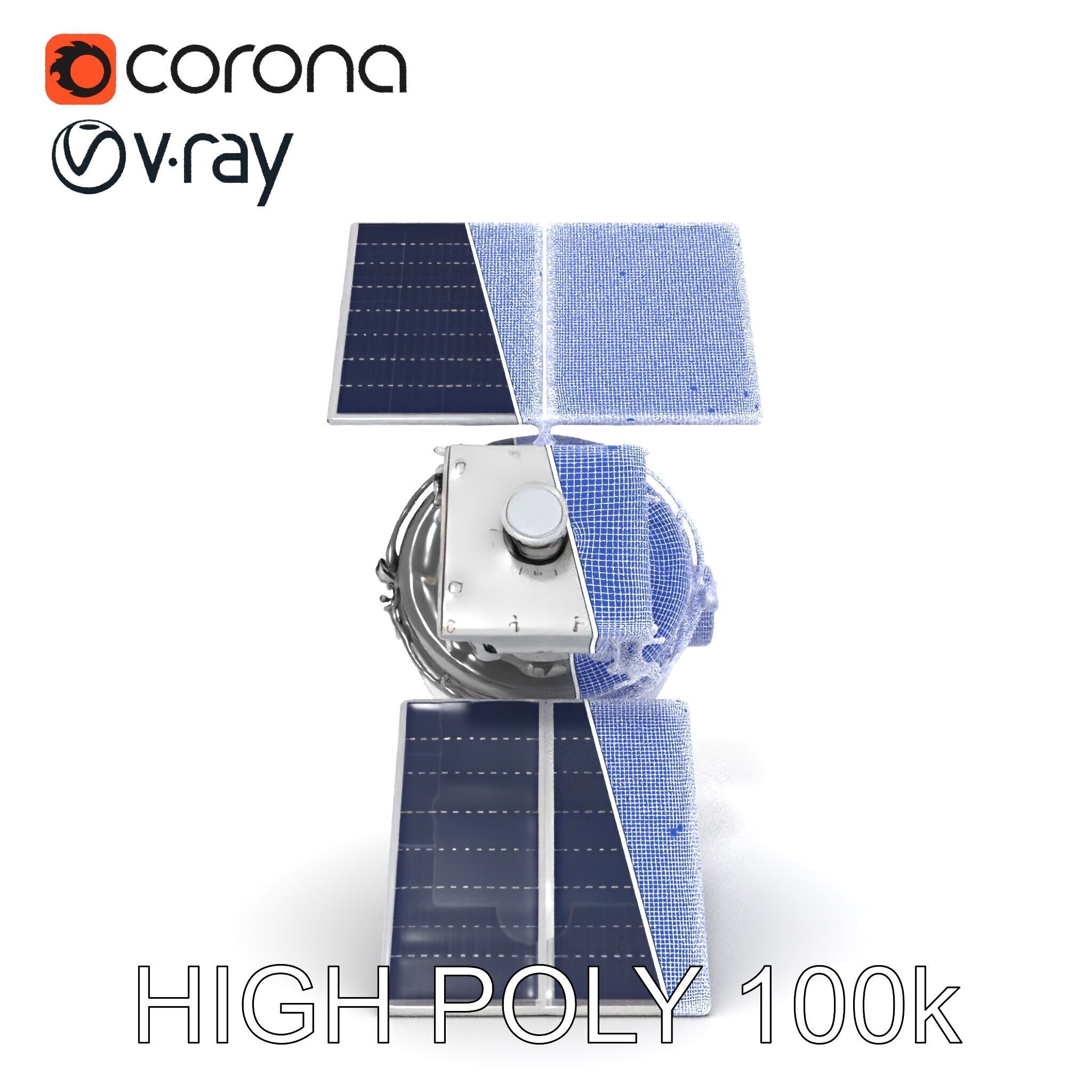 Realistic Satellite Model Pack Low-poly 3D model_19