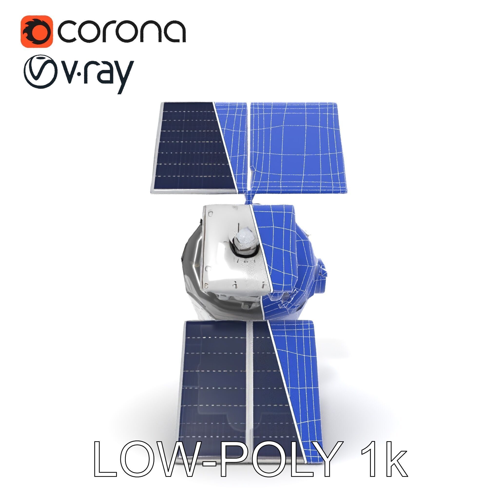 Realistic Satellite Model Pack Low-poly 3D model_23