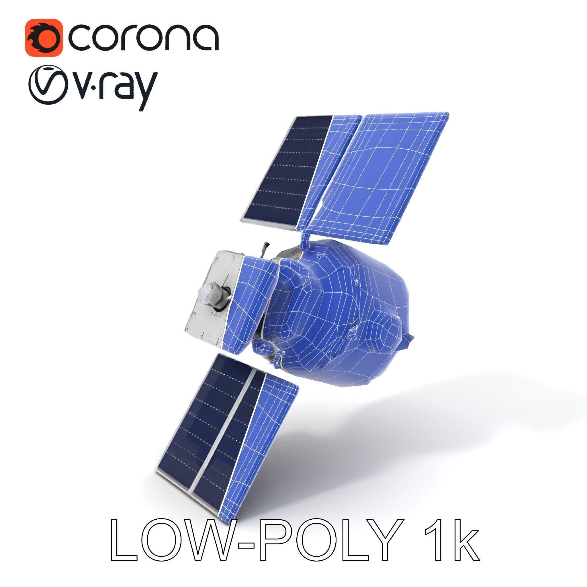 Realistic Satellite Model Pack Low-poly 3D model_10