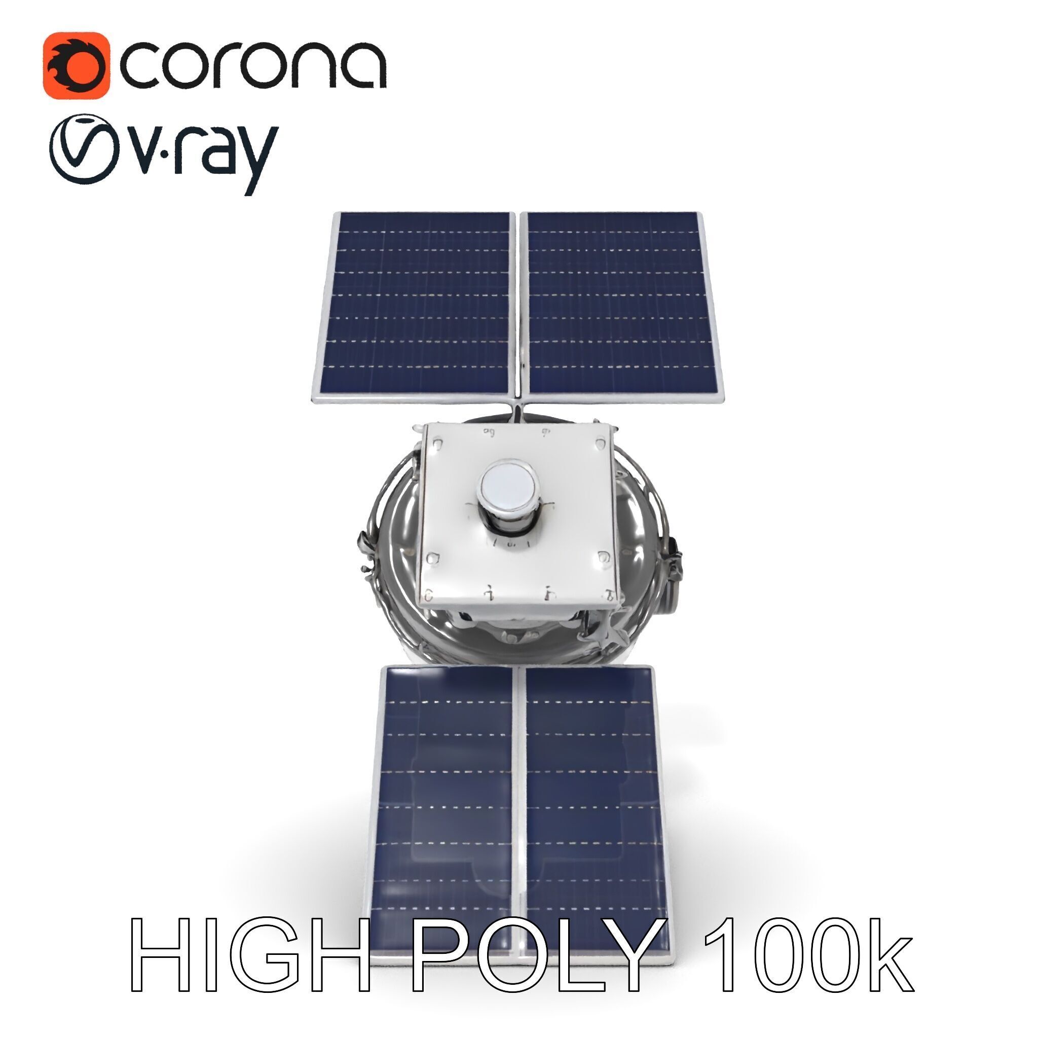 Realistic Satellite Model Pack Low-poly 3D model_35