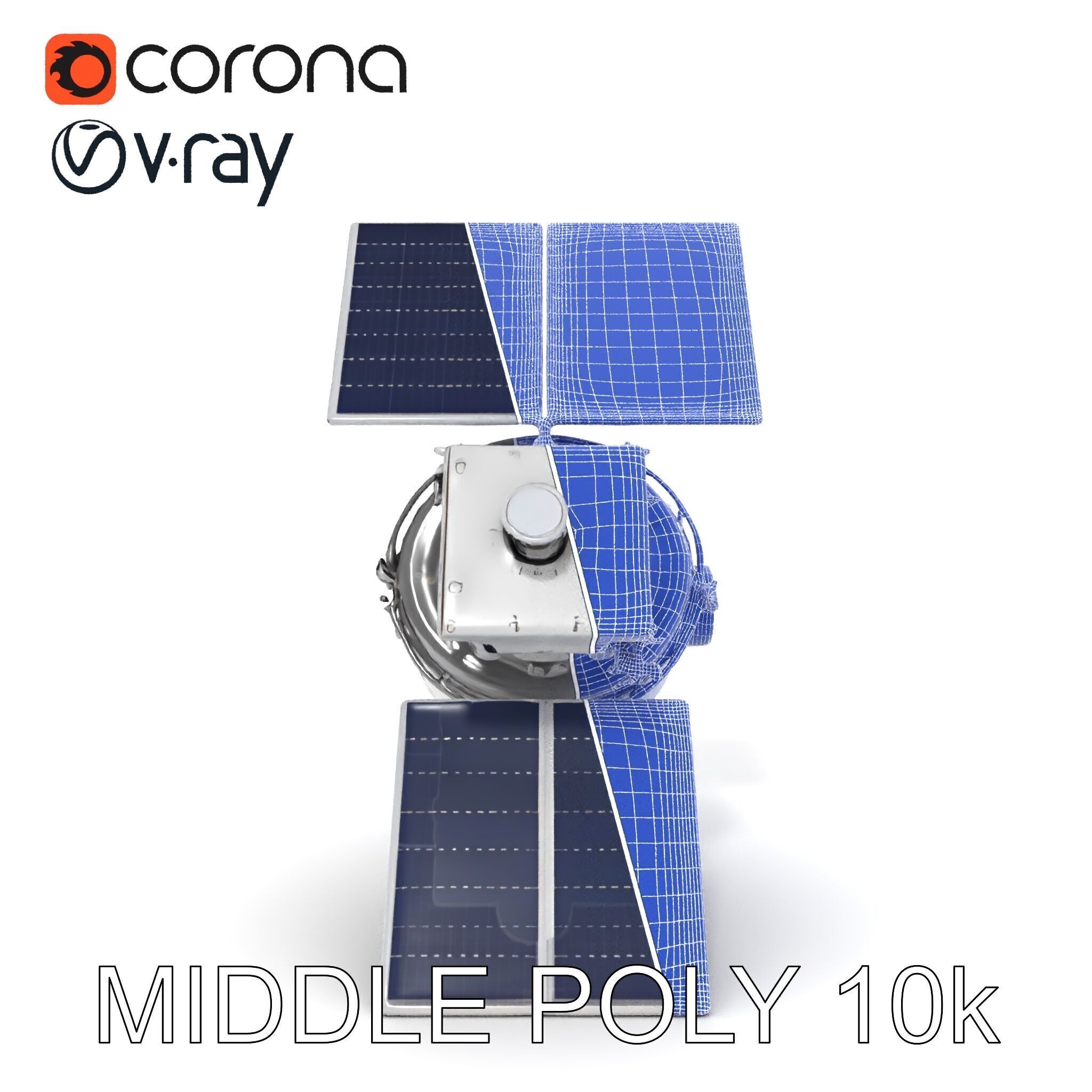 Realistic Satellite Model Pack Low-poly 3D model_9