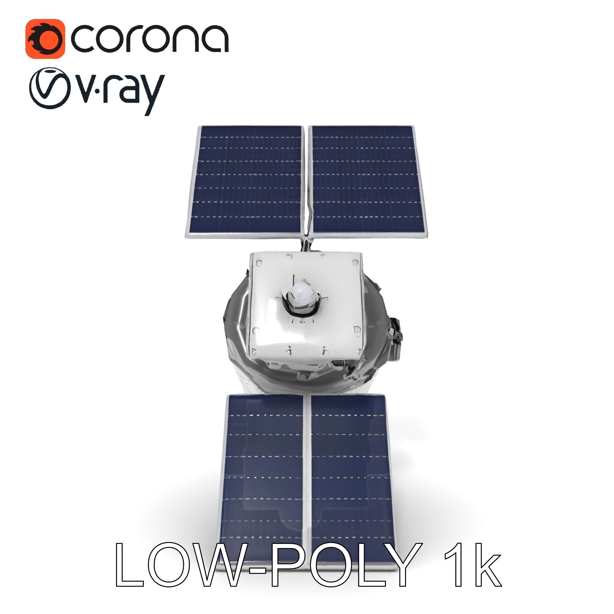 Realistic Satellite Model Pack Low-poly 3D model_26