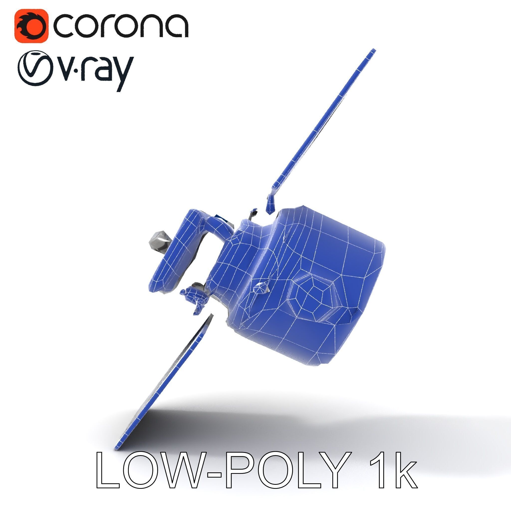 Realistic Satellite Model Pack Low-poly 3D model_13