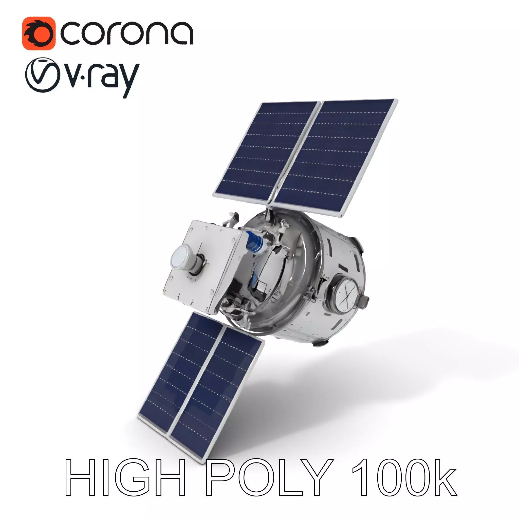 Realistic Satellite Model Pack Low-poly 3D model_0