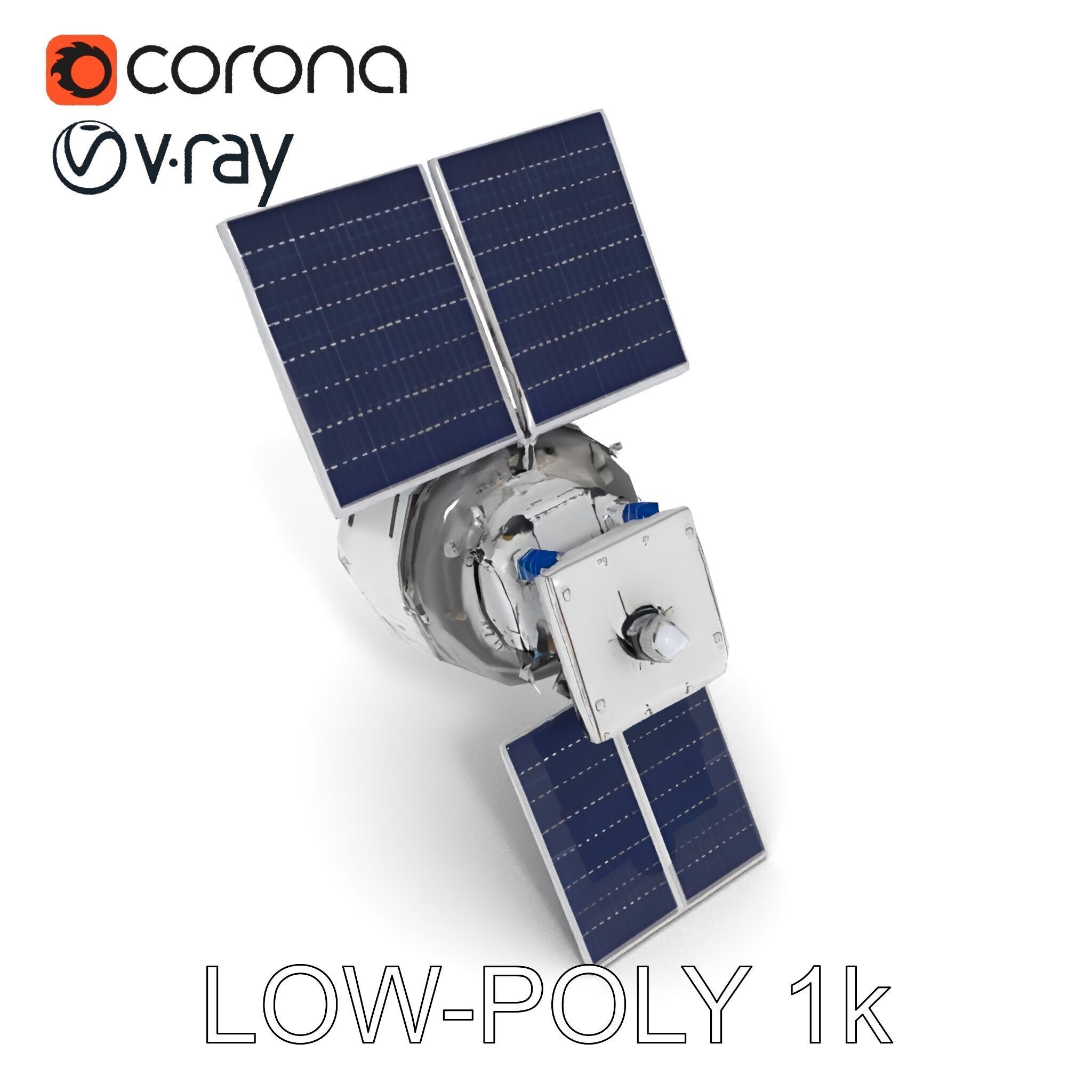 Realistic Satellite Model Pack Low-poly 3D model_7