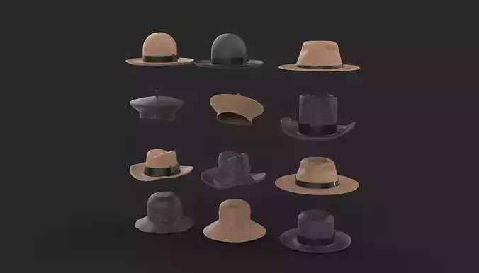 Human hats 3D model