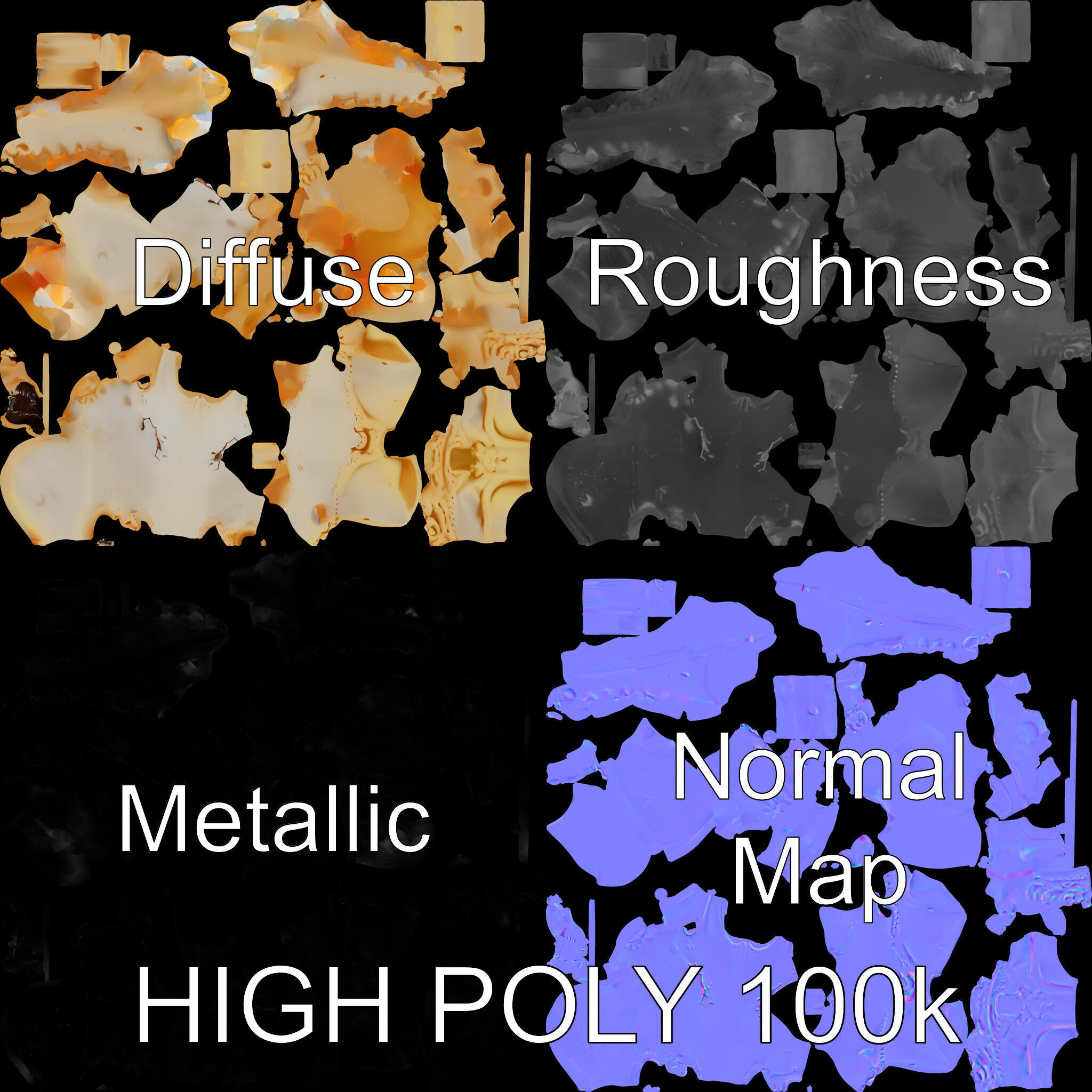 Realistic Animal Skull Model Pack Low-poly 3D model_2