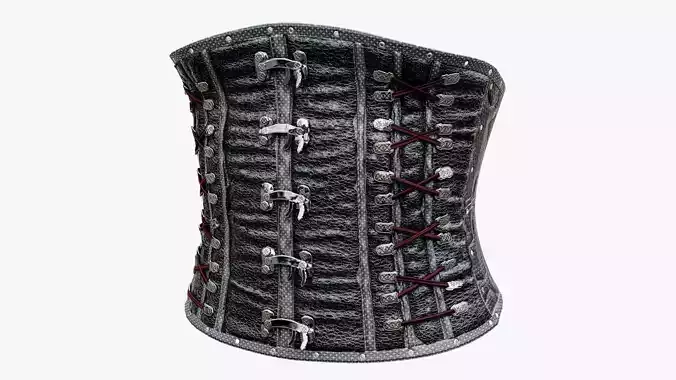 Gothic Leather Corset Low-poly 3D model