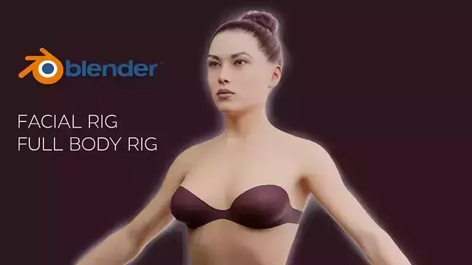 Realistic Bikini Girl Fully Rigged