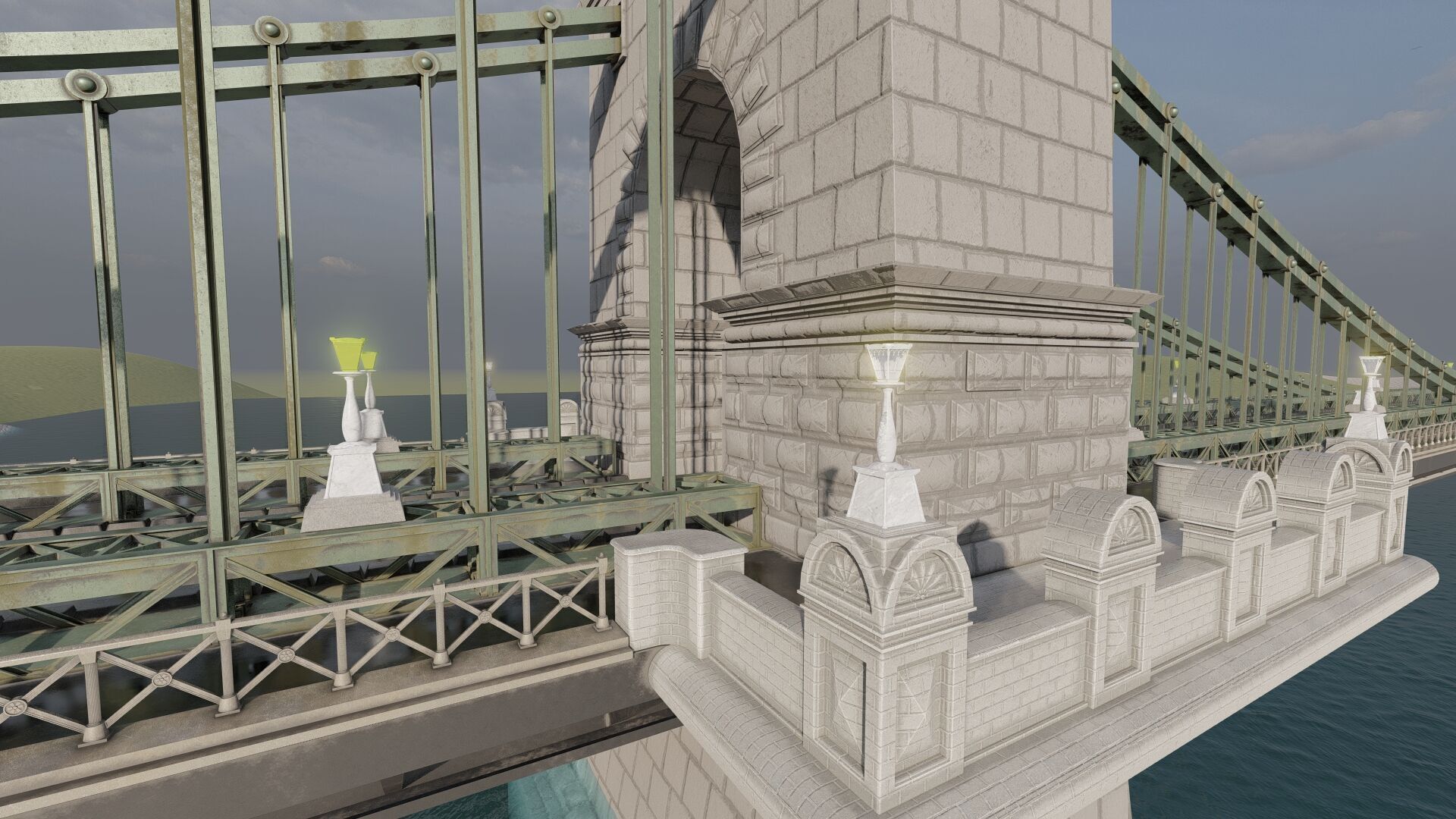 EUROPEAN HISTORICAL SUSPENDED BRIDGE 3D model_17