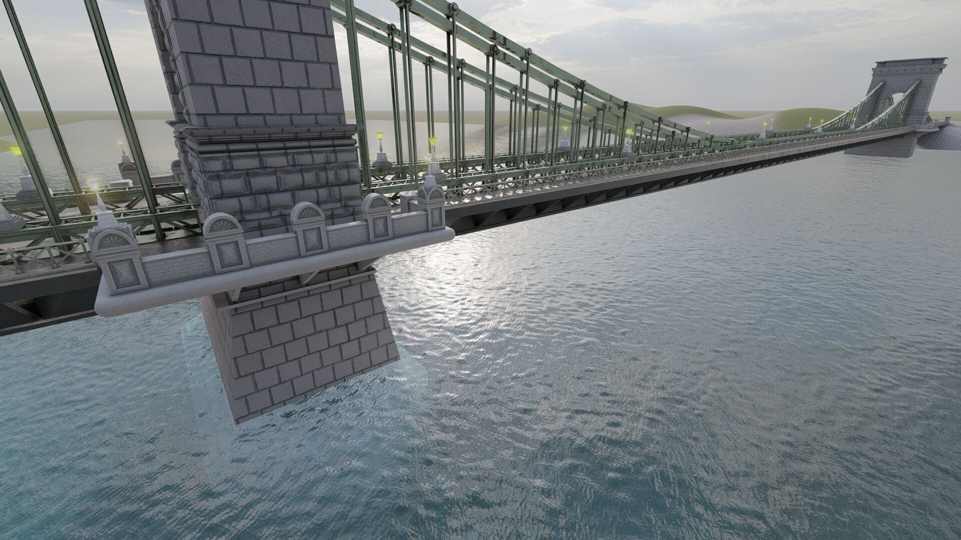 EUROPEAN HISTORICAL SUSPENDED BRIDGE 3D model_10
