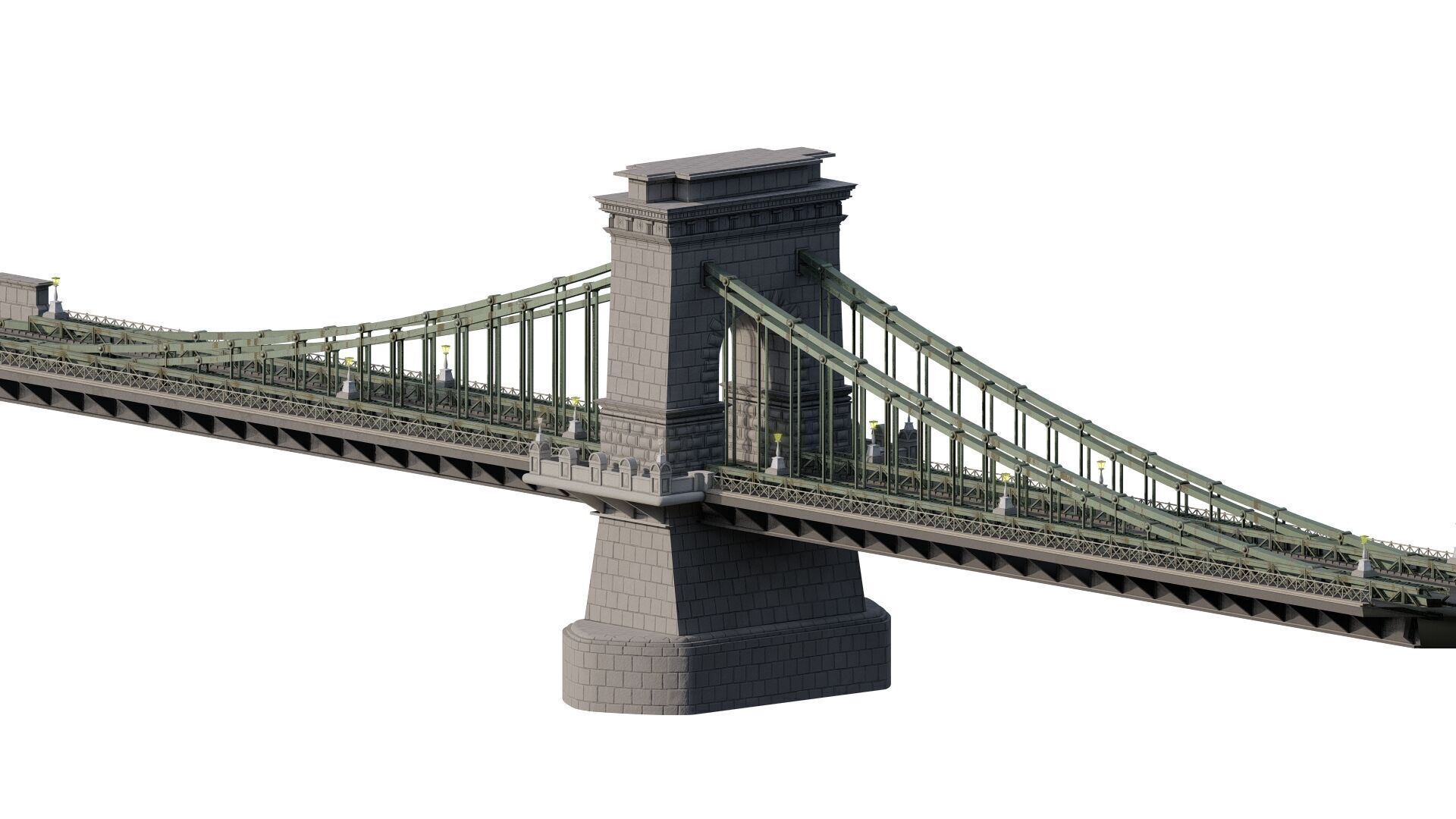 EUROPEAN HISTORICAL SUSPENDED BRIDGE 3D model_2
