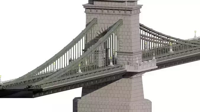 EUROPEAN HISTORICAL SUSPENDED BRIDGE 3D model