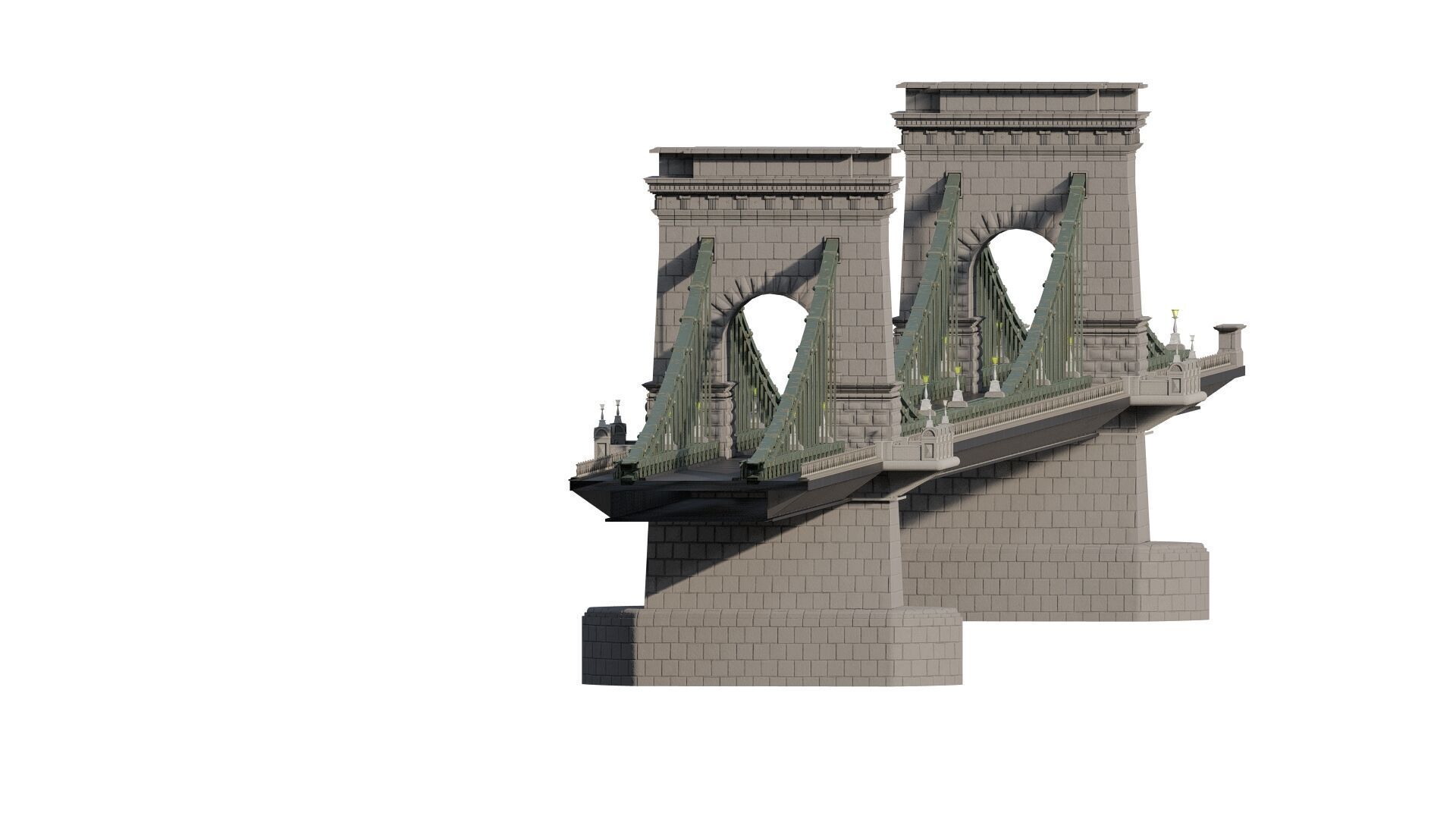 EUROPEAN HISTORICAL SUSPENDED BRIDGE 3D model_1