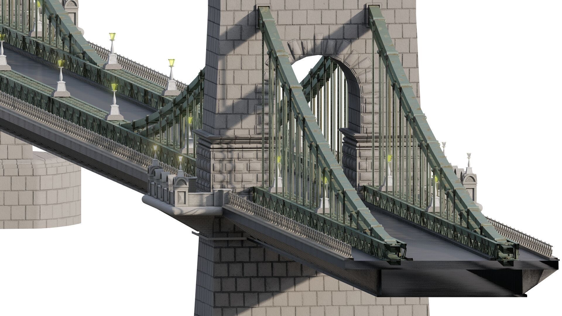 EUROPEAN HISTORICAL SUSPENDED BRIDGE 3D model_4