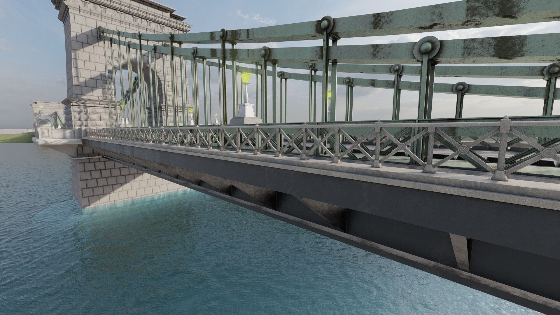 EUROPEAN HISTORICAL SUSPENDED BRIDGE 3D model_13