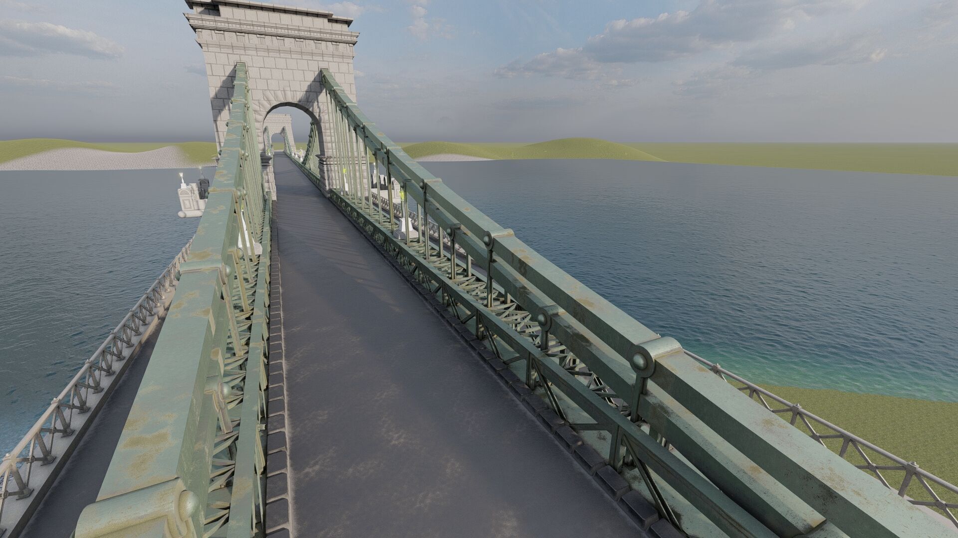 EUROPEAN HISTORICAL SUSPENDED BRIDGE 3D model_7